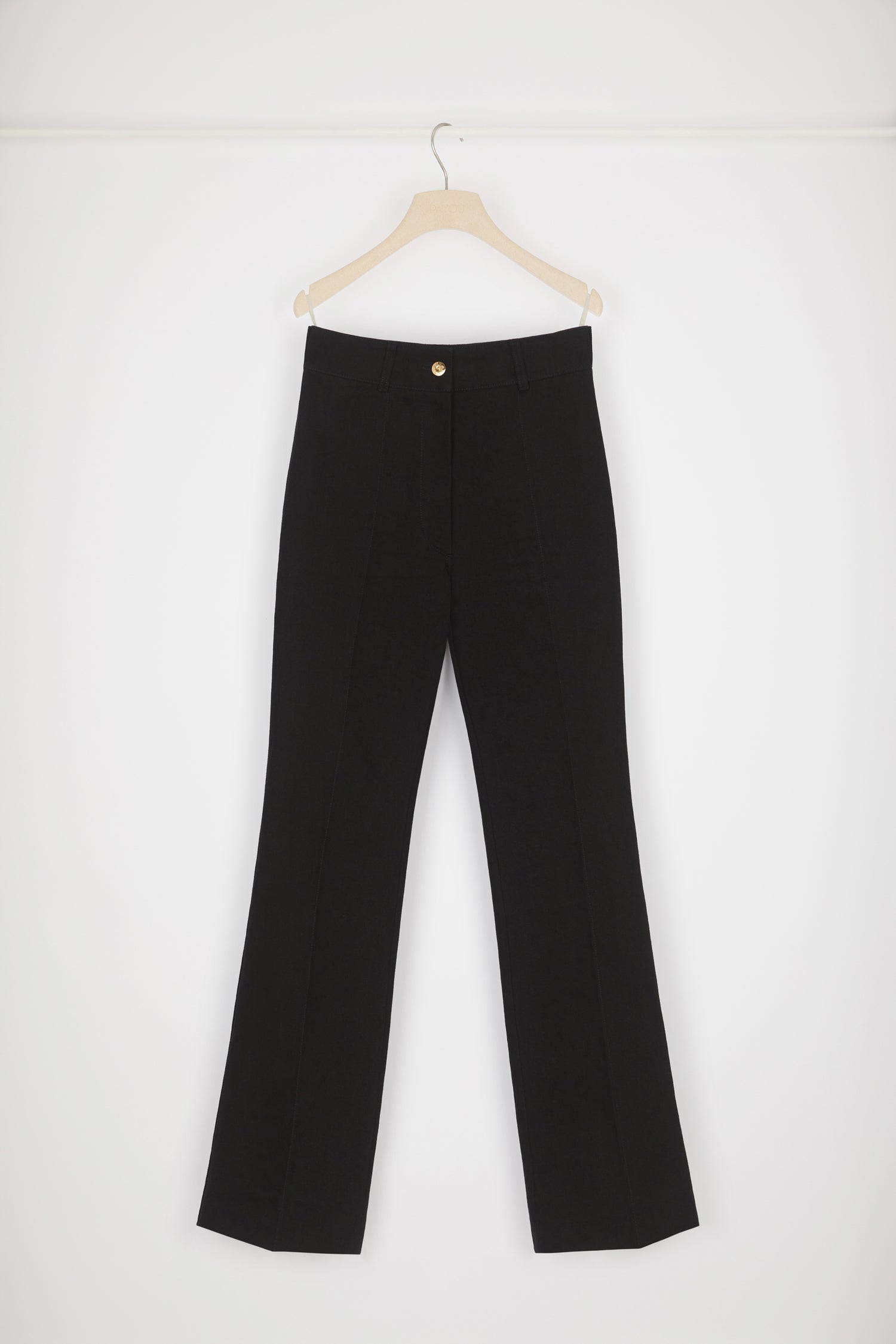 Patou Denim H22TR026 pantalon évasé noir en denim bio