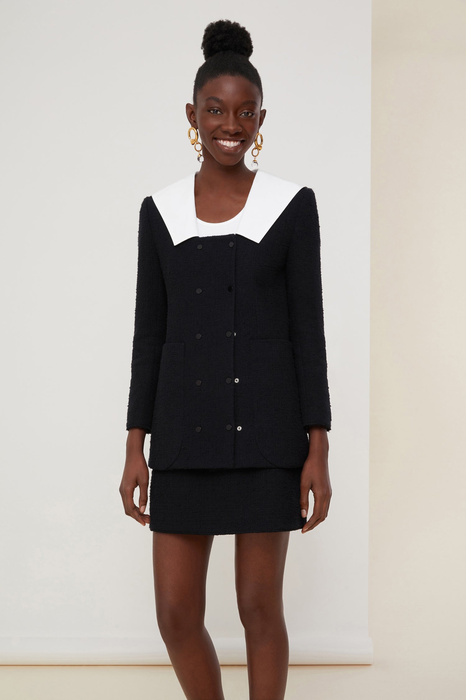 Patou E20SK0120046999B minijupe tweed coton noir