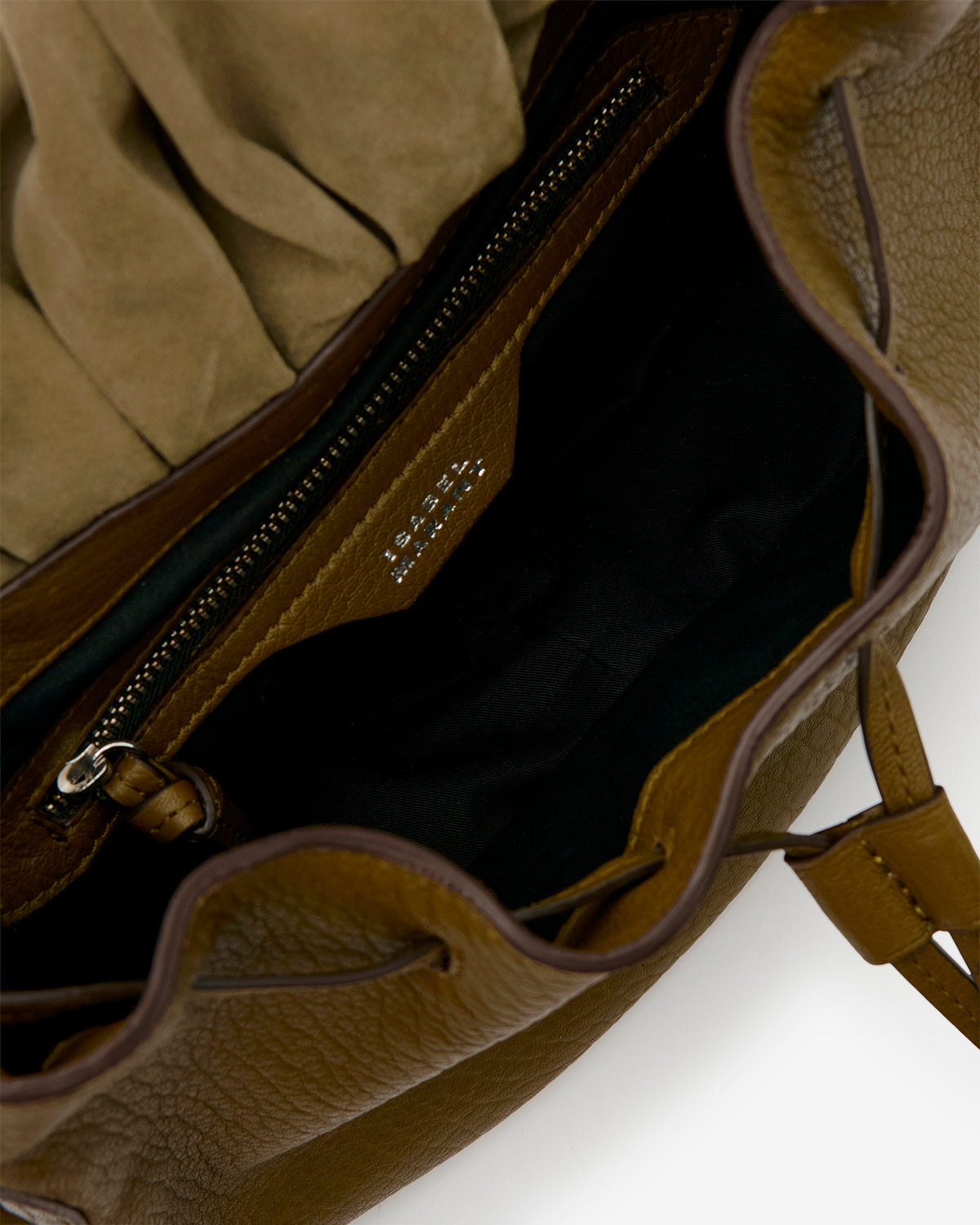 Isabel Marant Bolton sac cuir grainé kaki épaule