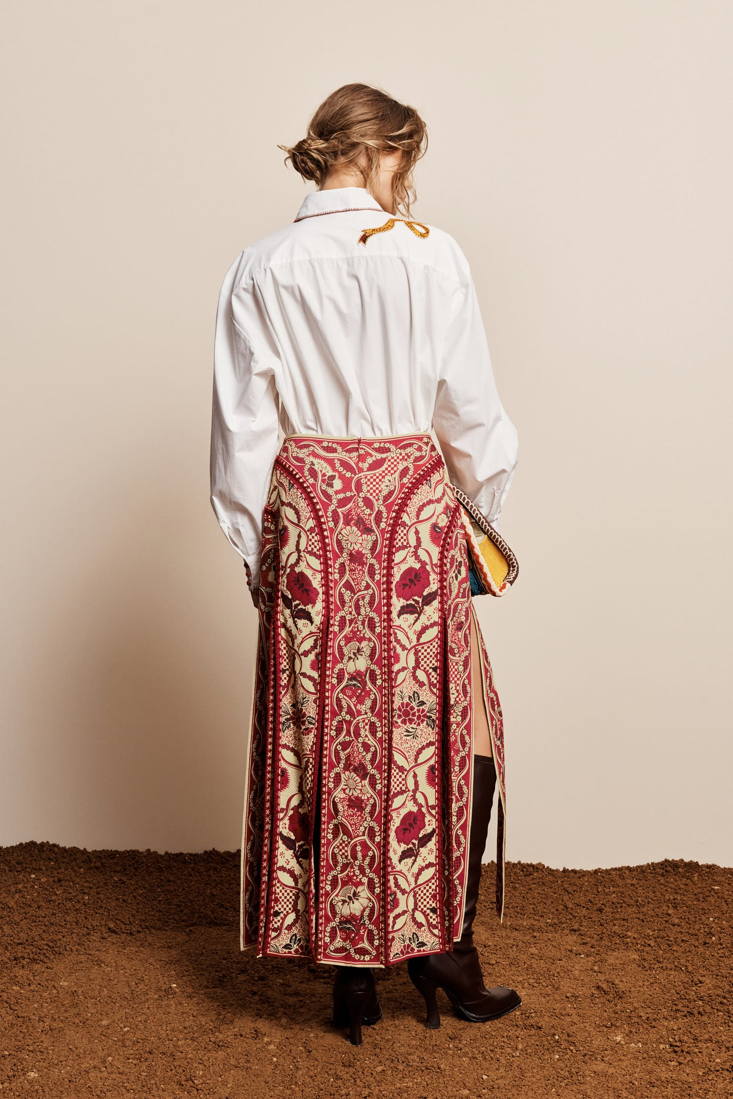 Alemaïs Kenny jupe midi fendue viscose lin