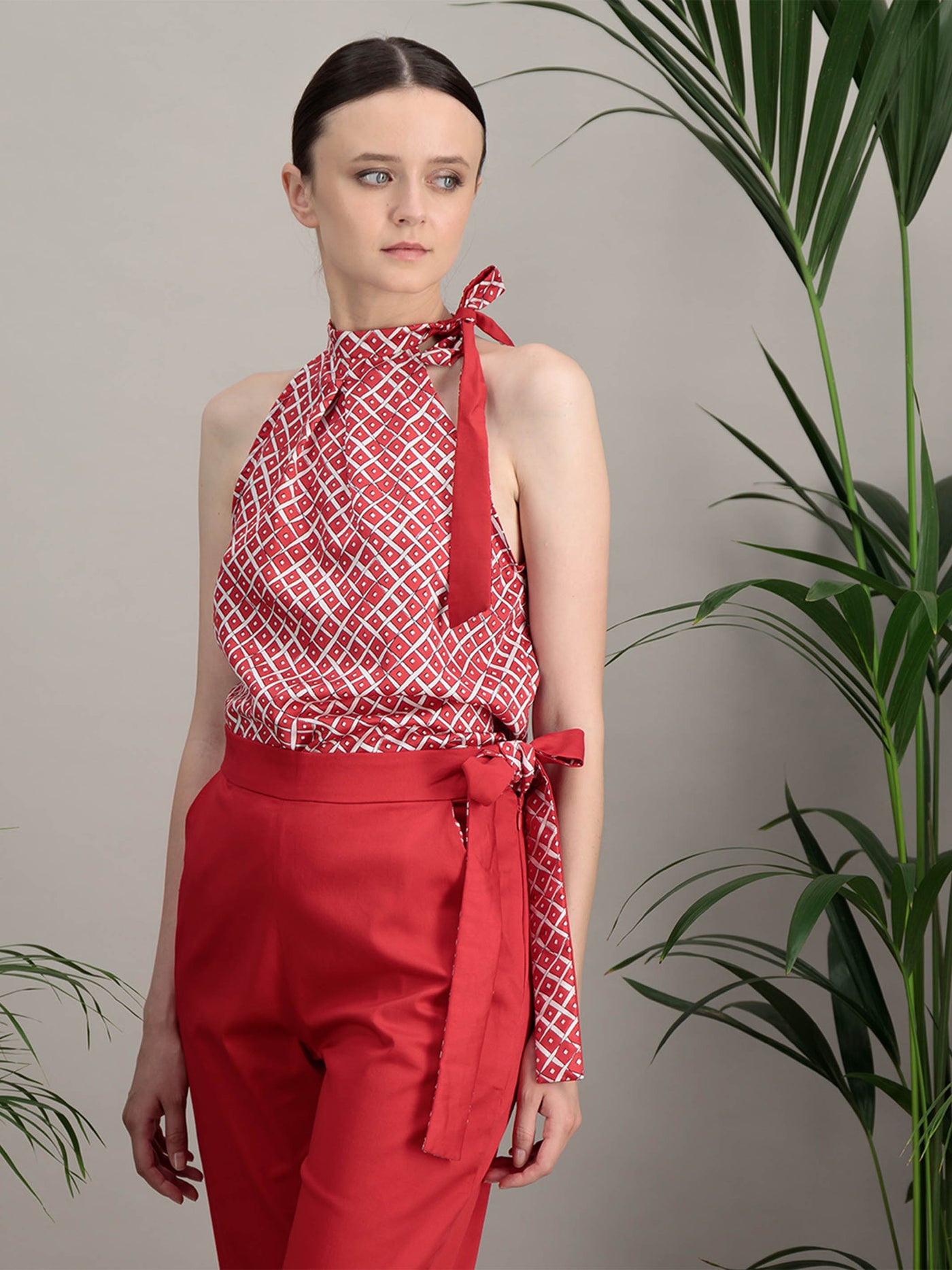 Anahide Saint André Arbor pantalon coton stretch noué