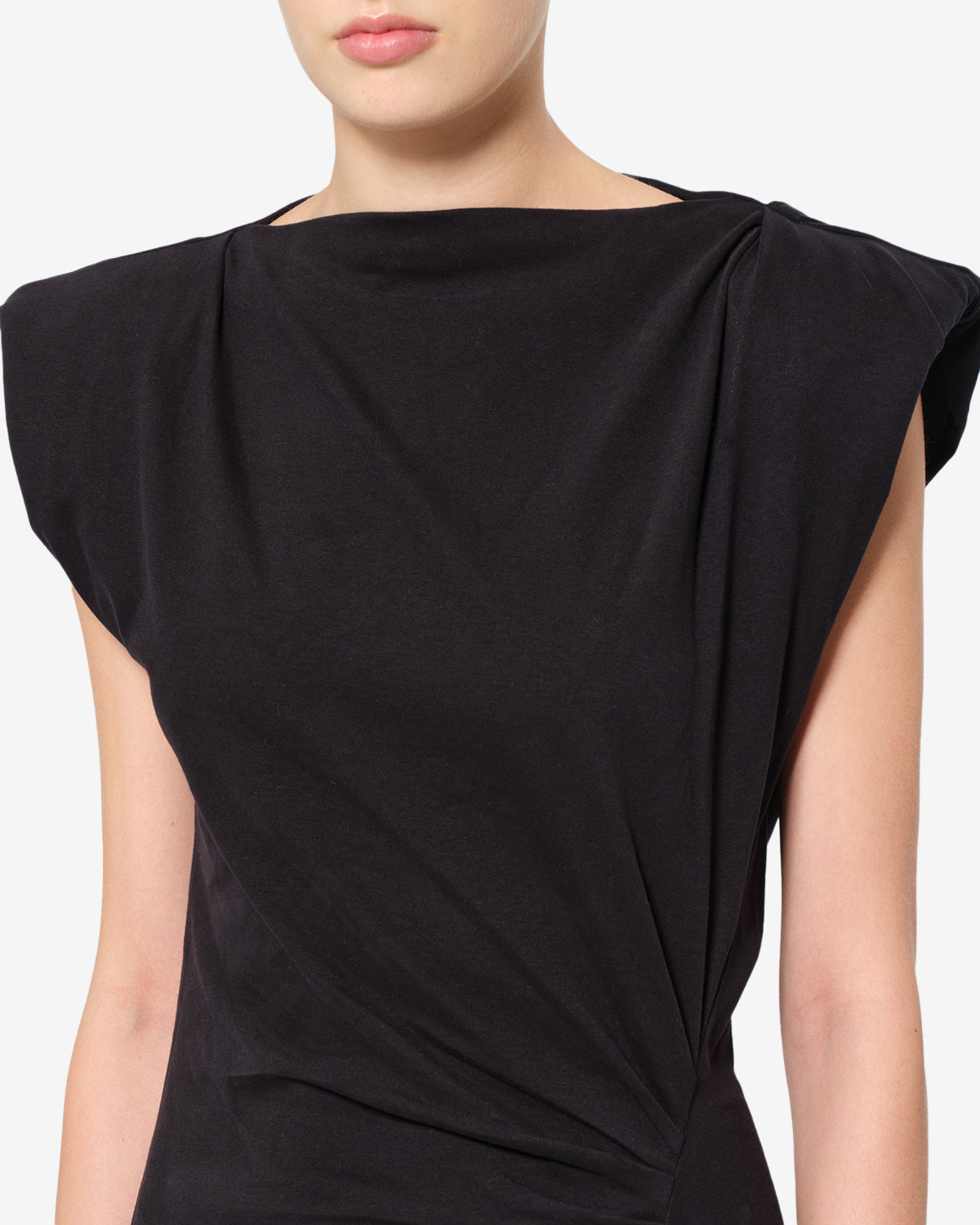 Isabel Marant Nadela RO0307FA robe noire jersey drapée