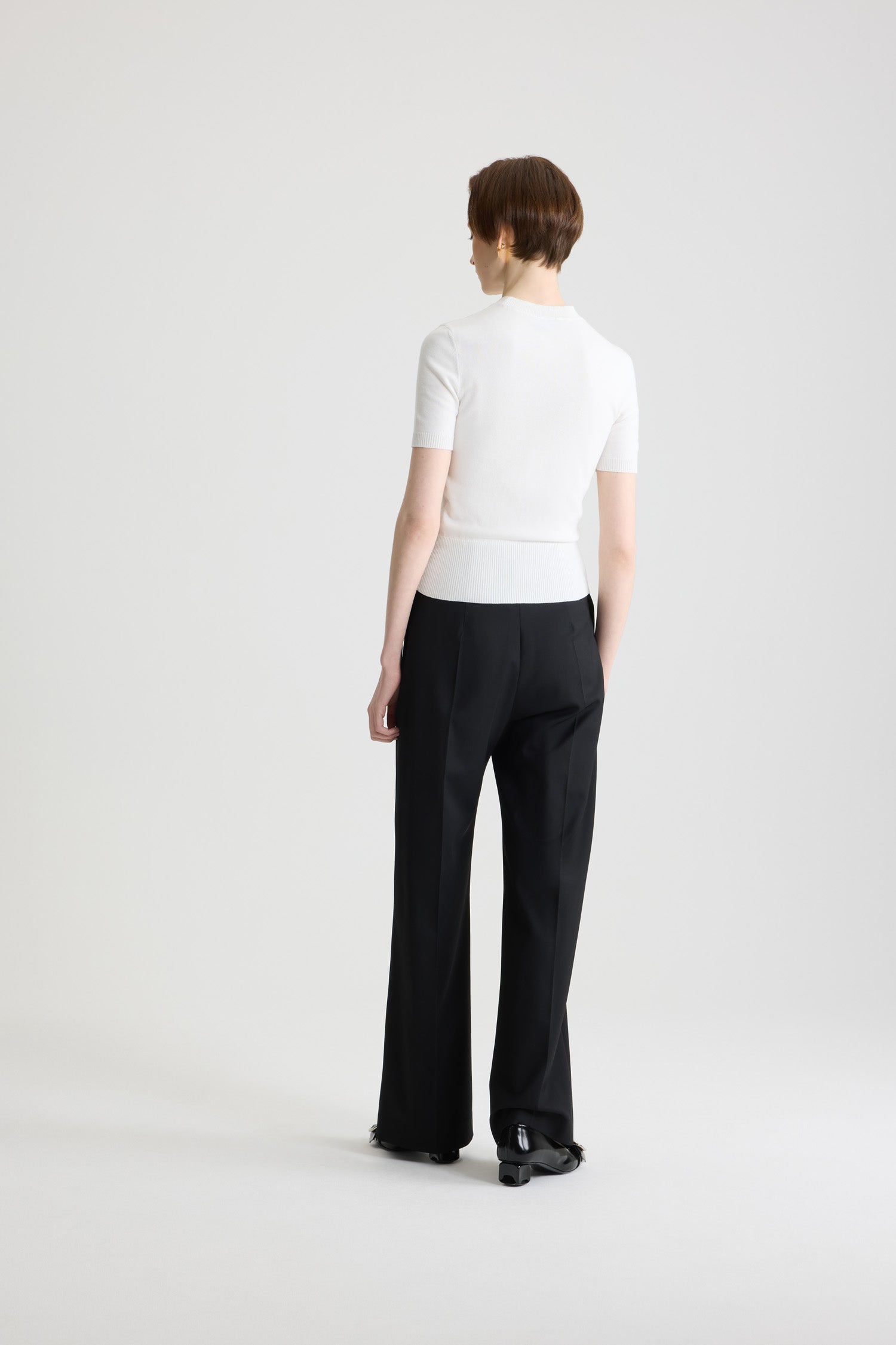 Patou Knitwear P22KN0688045001W top coton blanc logo
