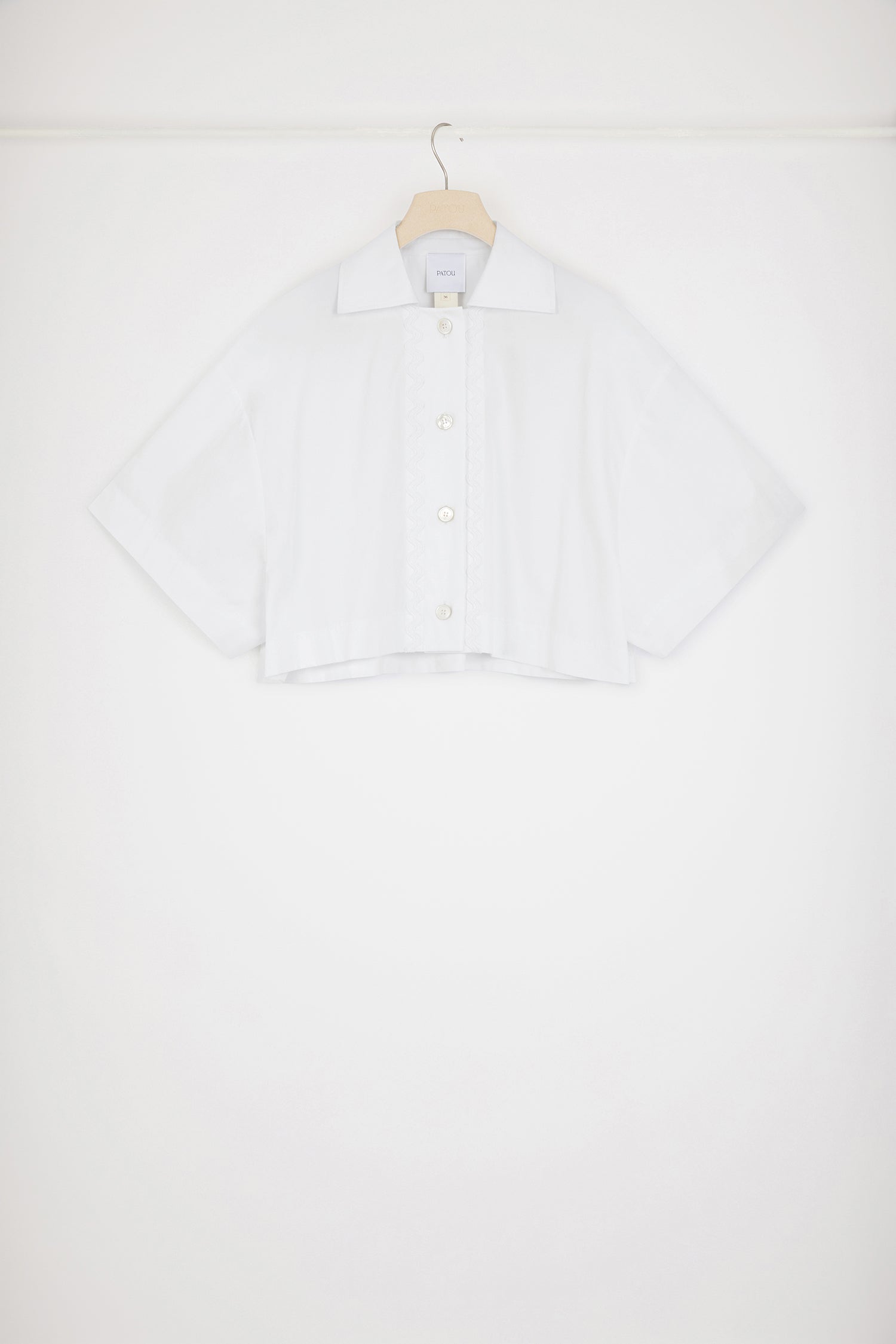 Patou Wave BL032 chemise blanche coton cropped