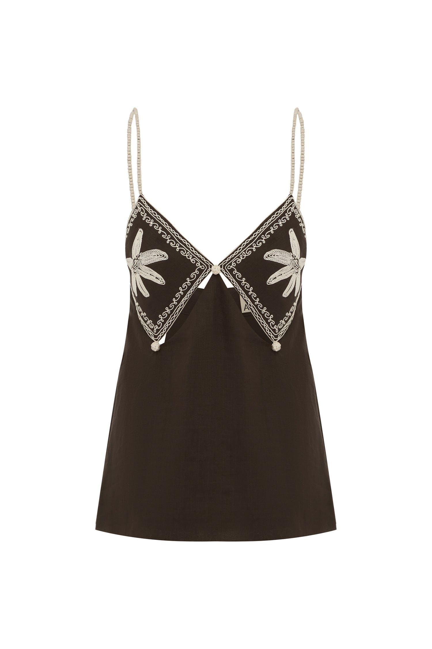Alemaïs Leandra Corded Cami Top caraco ramie brodé
