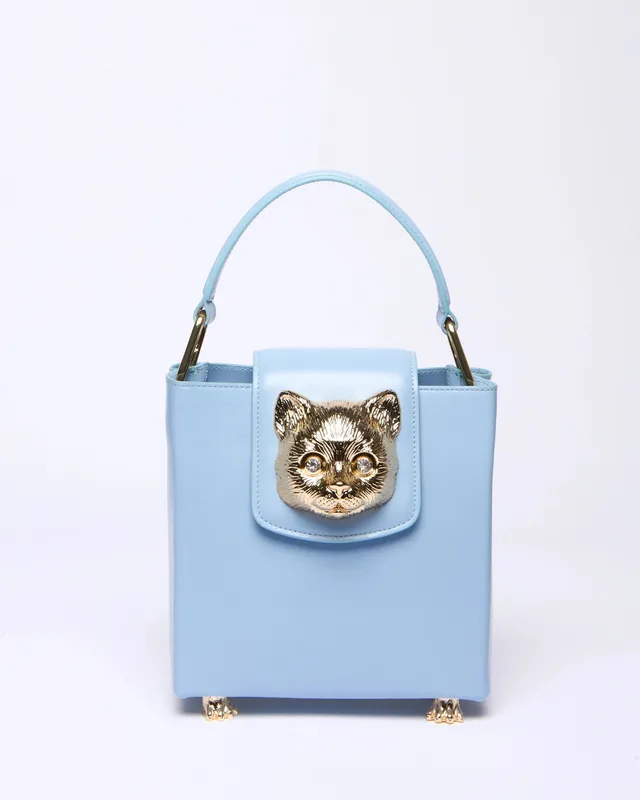 Paul & Joe Charlotte sac cuir tête de chat bleu