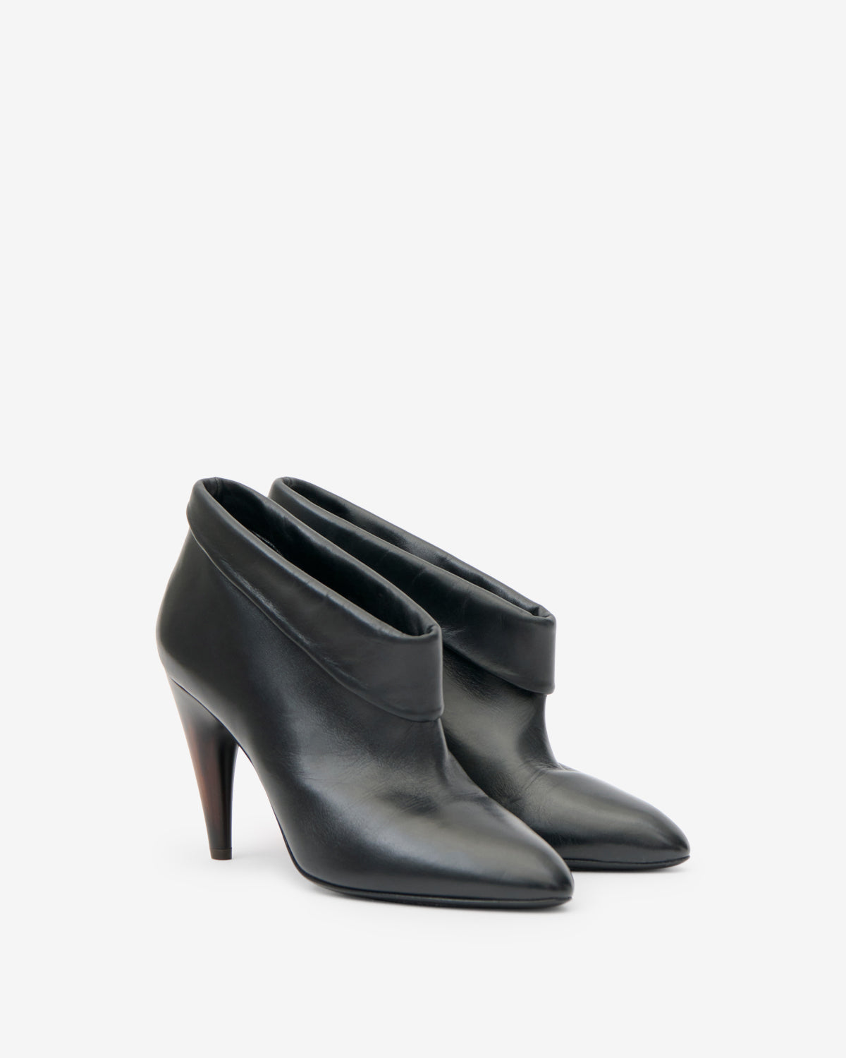 Isabel Marant Janela bottines cuir noir talon 9 cm bout amande