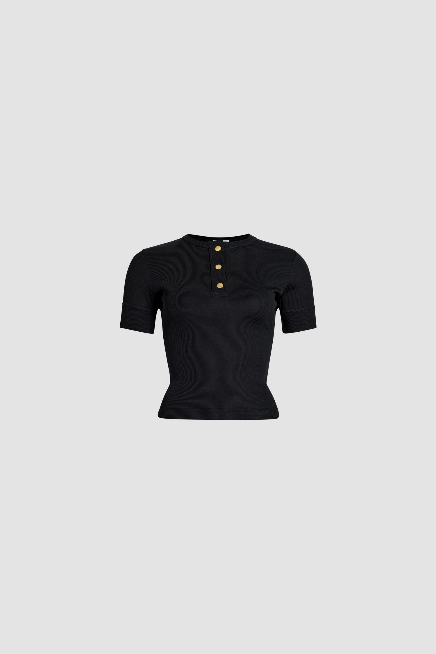 Patou Henley JE132 top coton bio noir coupe ajustée