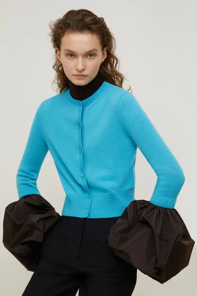 Patou KN055 cardigan cachemire bleu Bretagne XS-XL