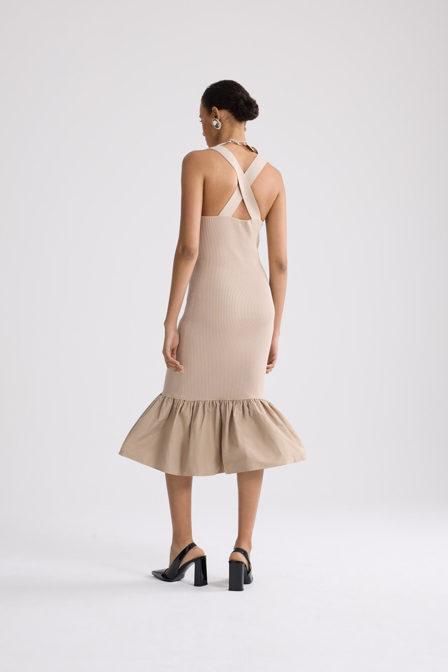 Patou KN322 robe longue coton Dune bretelles croisées