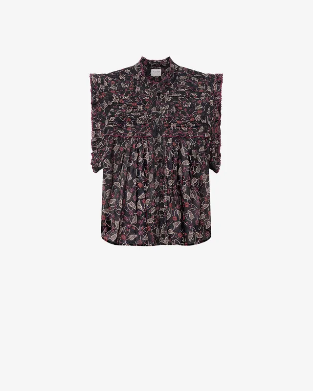 Isabel Marant Dersia HT0948FA top Noir/Framboise coton