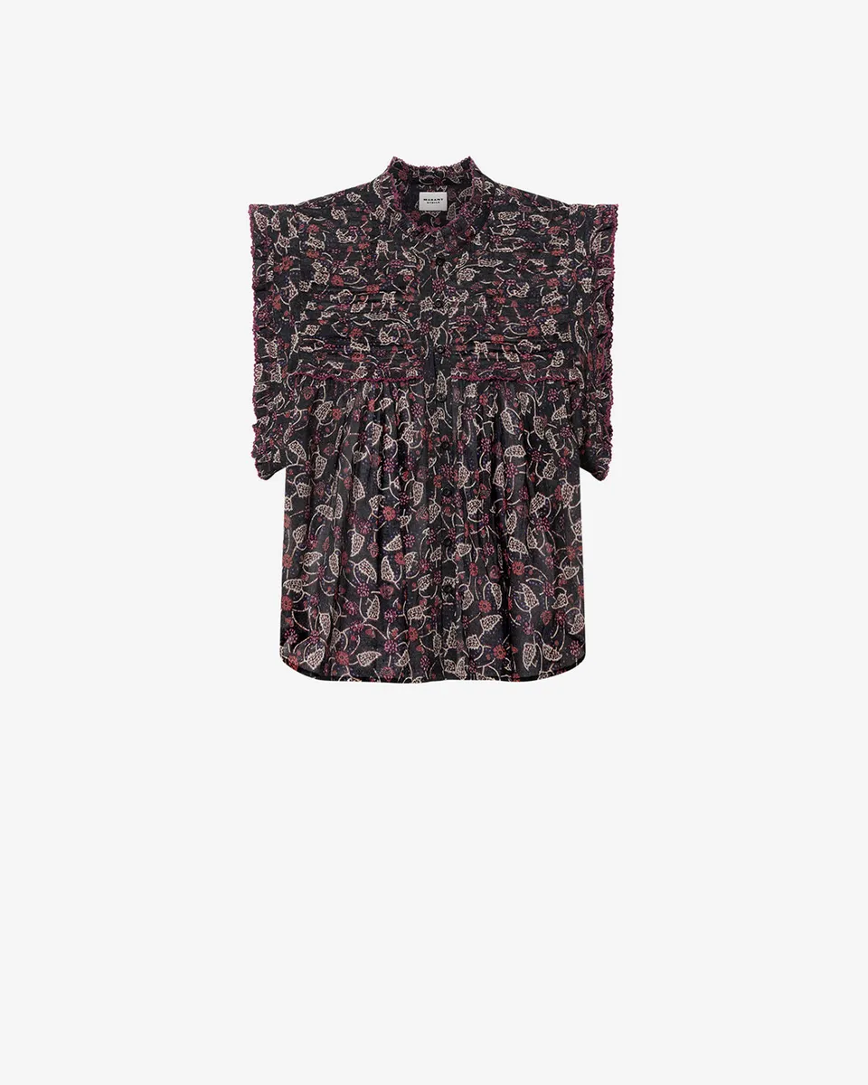 Isabel Marant Dersia HT0948FA top Noir/Framboise coton