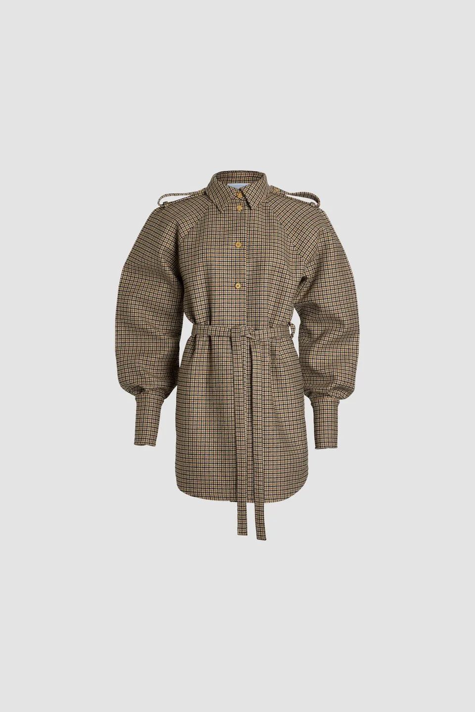 Patou DR153 mini robe chemise pied-de-poule