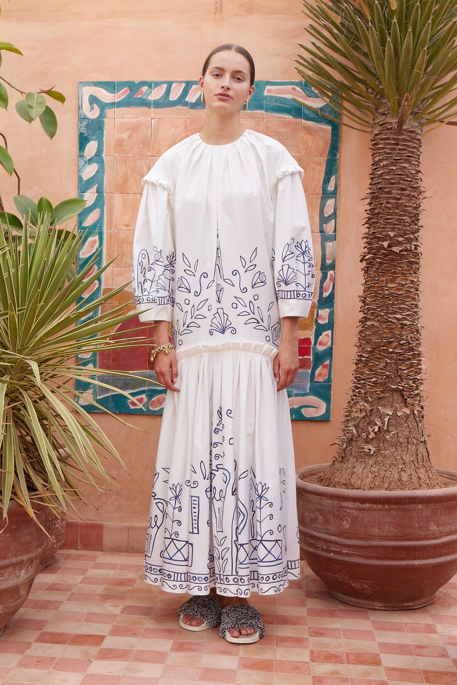 Alemais Leela Midi Dress robe midi coton