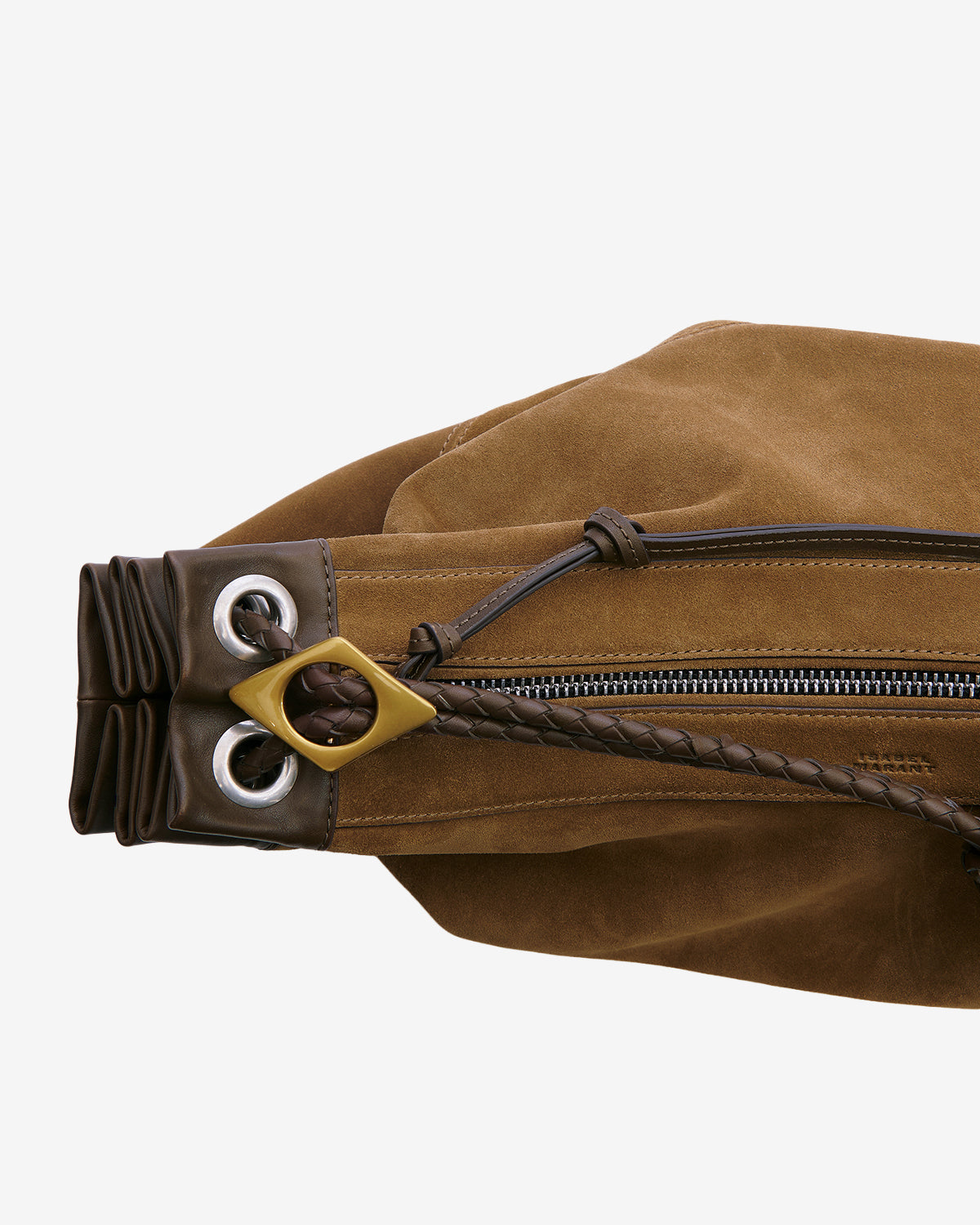 Isabel Marant Maia Large sac demi-lune cuir taupe