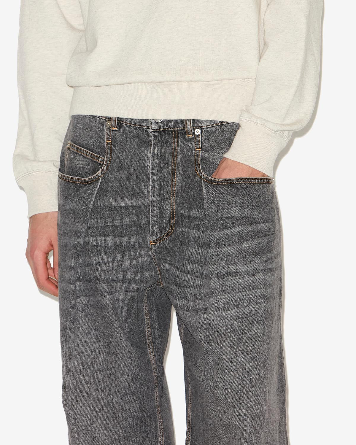 Isabel Marant Janael jean noir délavé taille haute