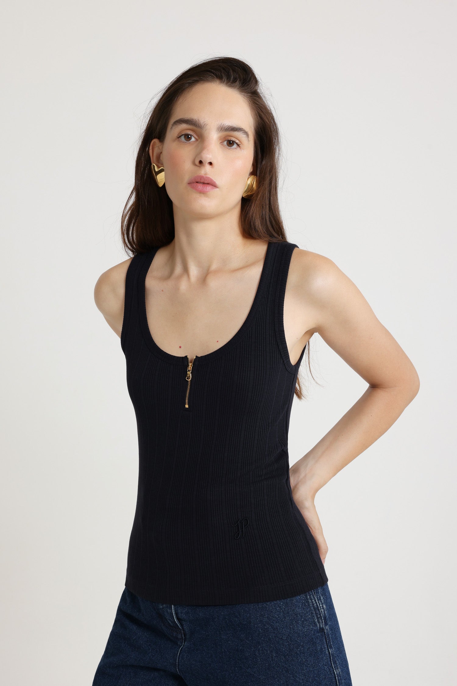 Patou P25JE1499971699N débardeur coton bio Navy Black
