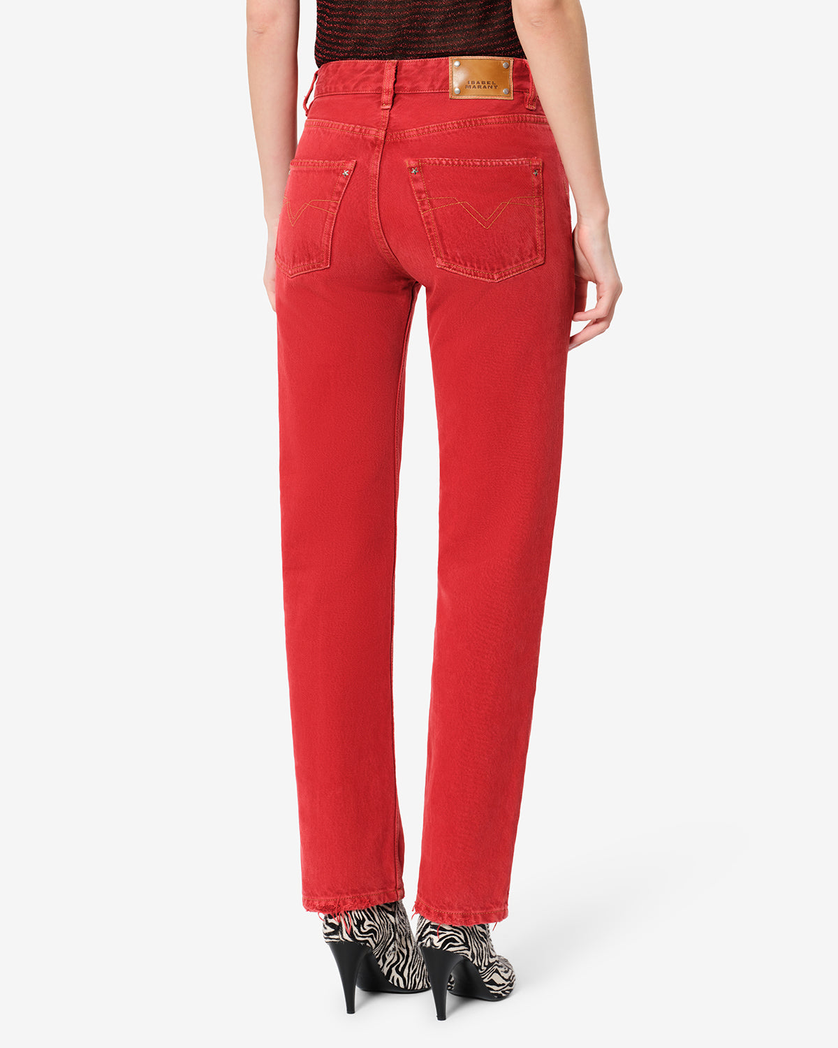 Isabel Marant Daya Regular jean rouge coupe regular
