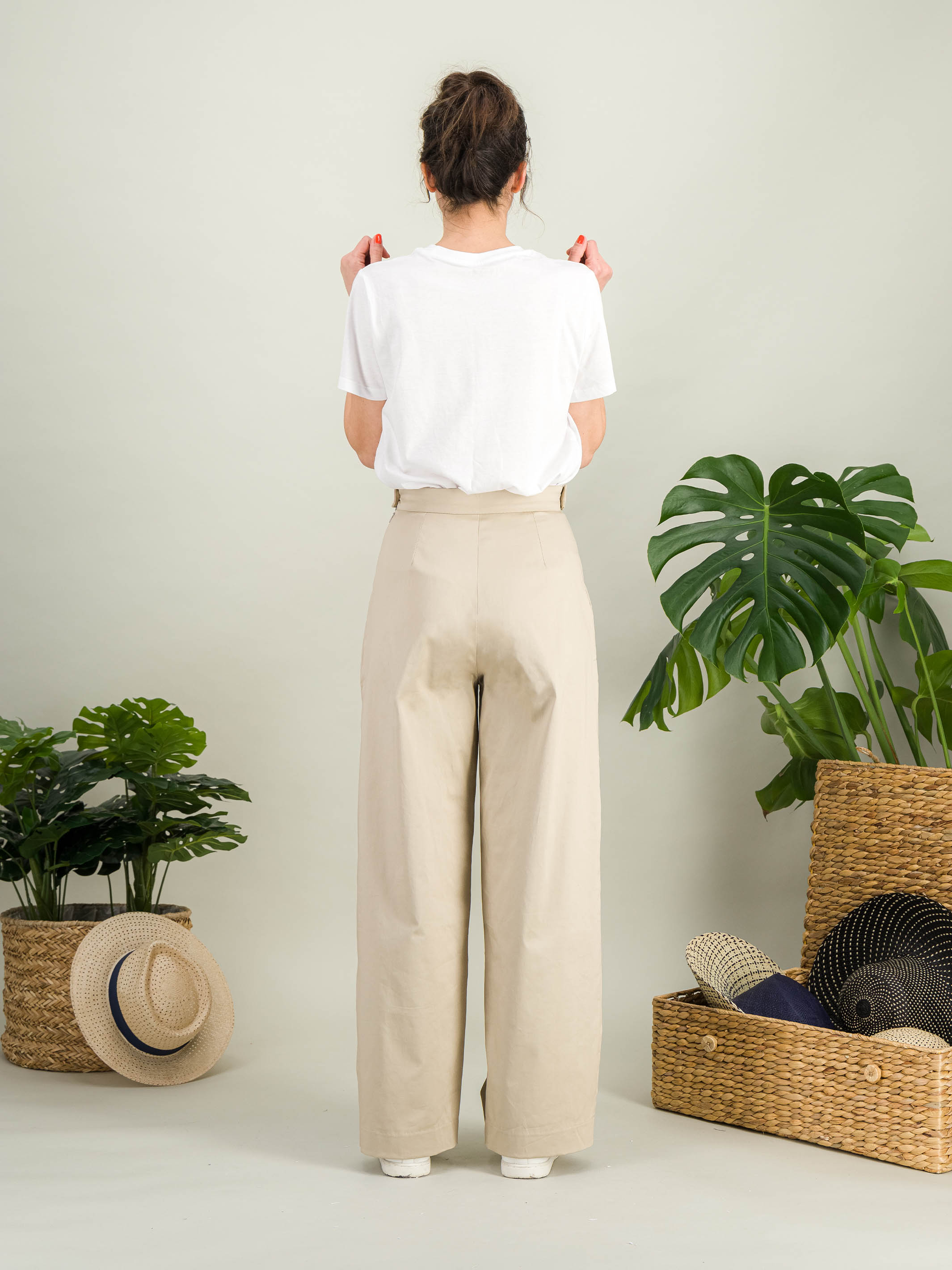 Anahide Saint André MARIUS pantalon large coton beige 38