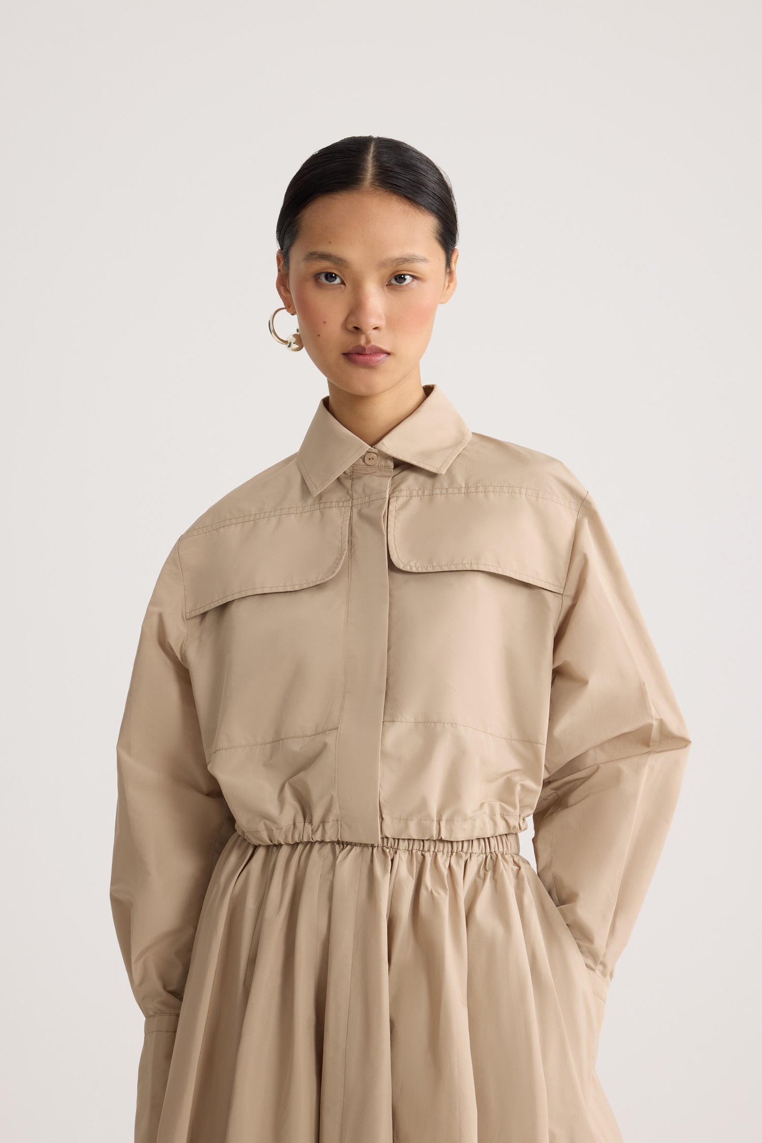 Patou BL060 chemise safari faille recyclée Dune beige