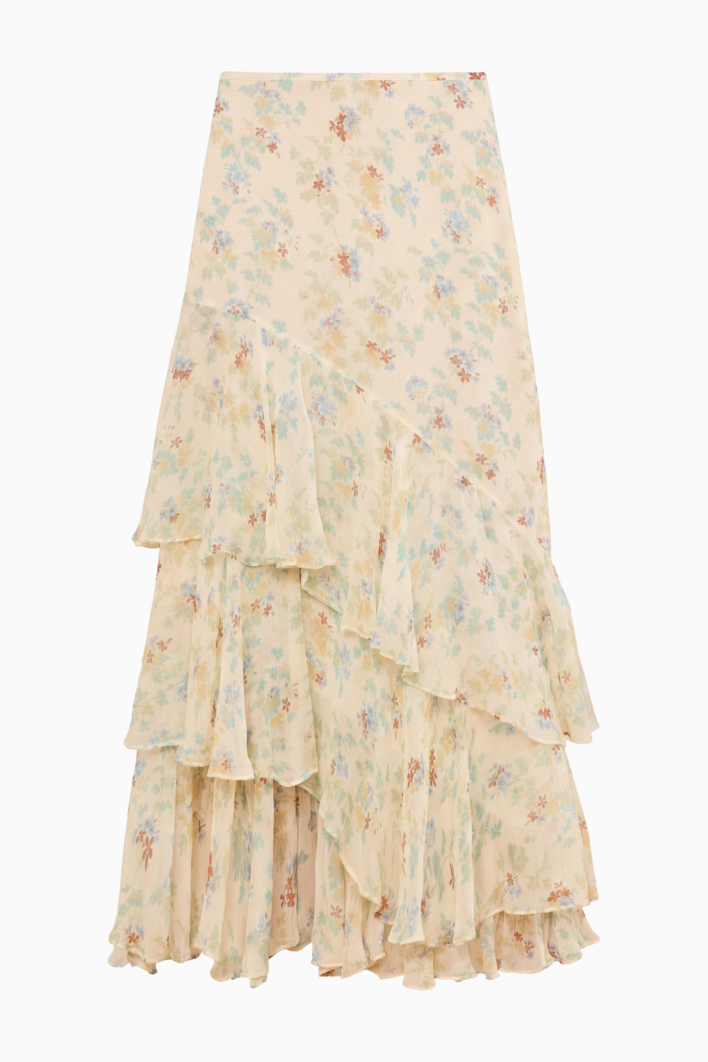 Ulla Johnson Meadow jupe midi Moon Petal soie fleurs