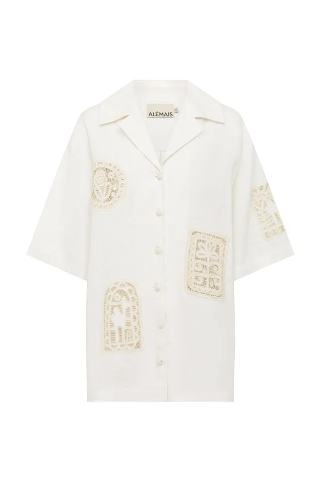Alemaïs Rosemary Embroidered chemise lin brodée
