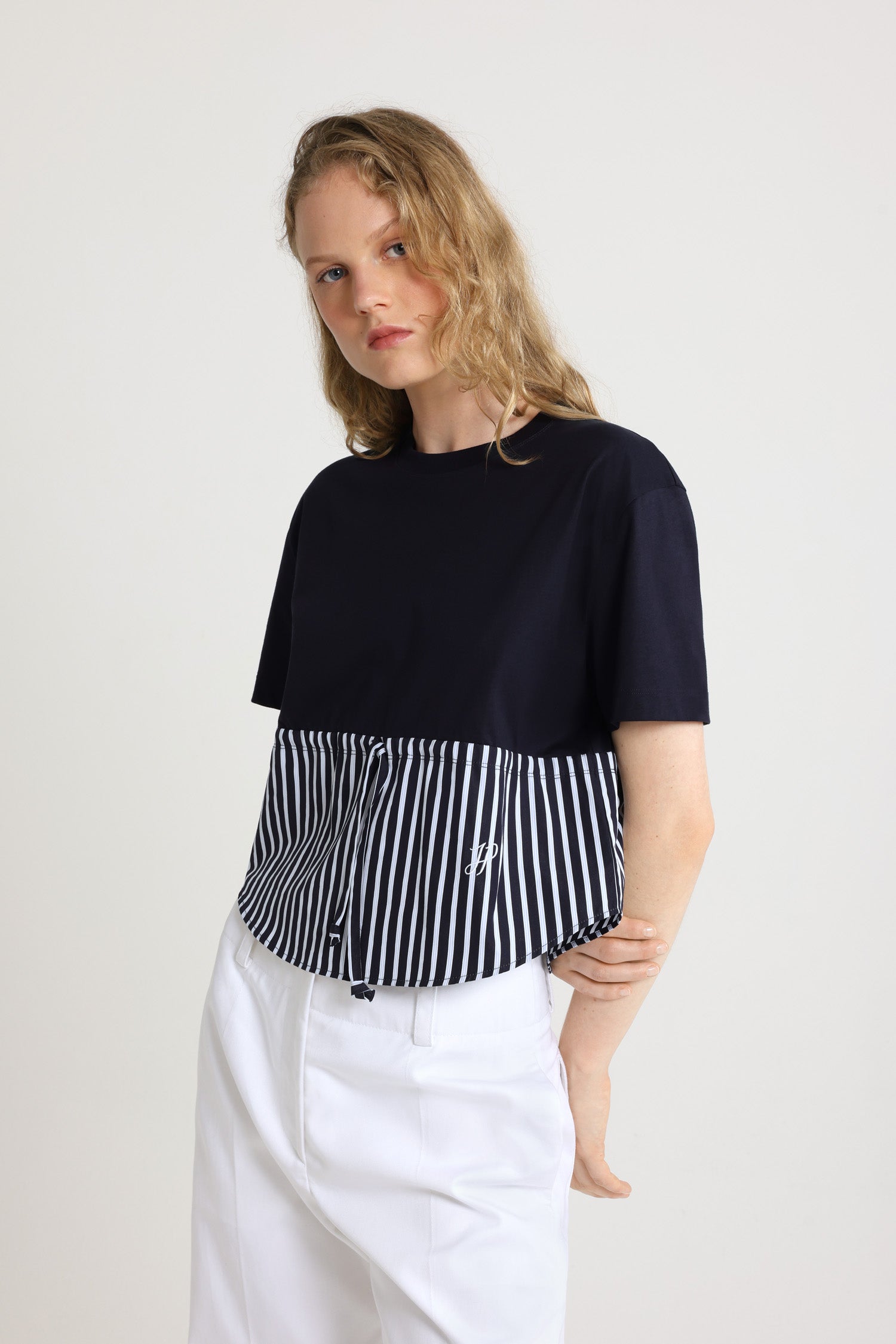 Patou Hybrid JE138 t-shirt coton bio bleu Navy Black
