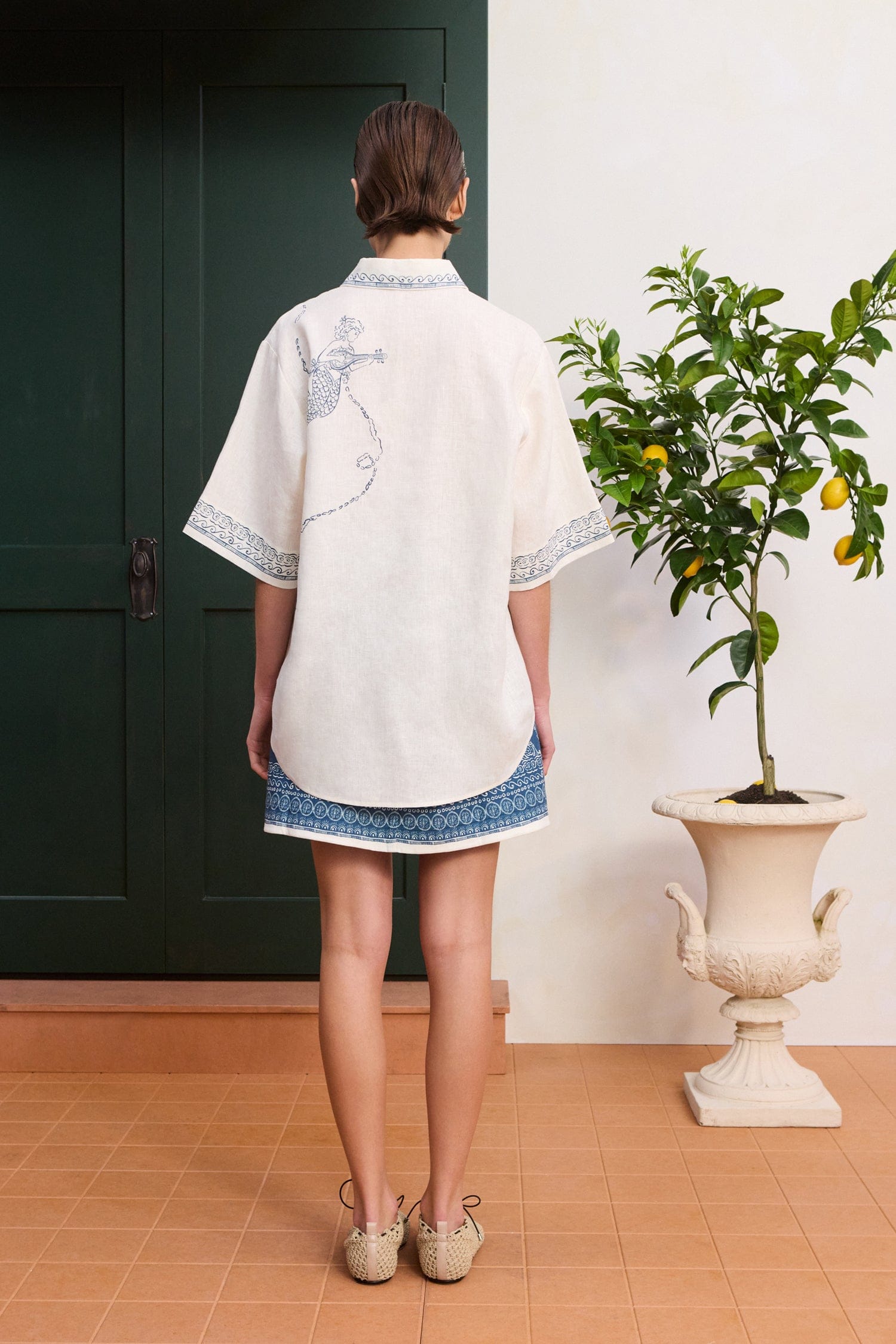 Alemäis Lucky Mini Skirt jupe mini lin trapèze imprimé