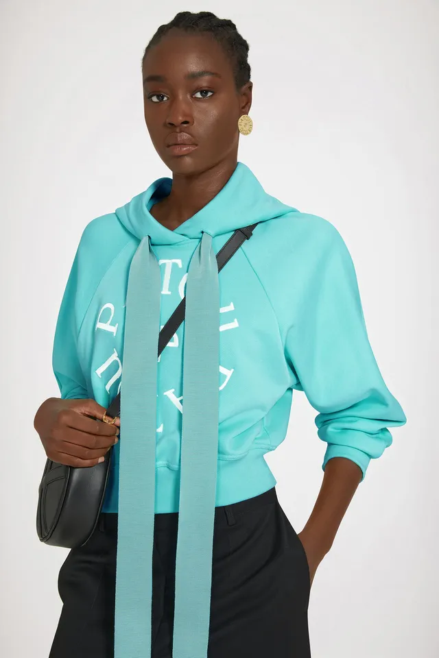 Patou JE069 hoodie sweat coton bio vert medaillon