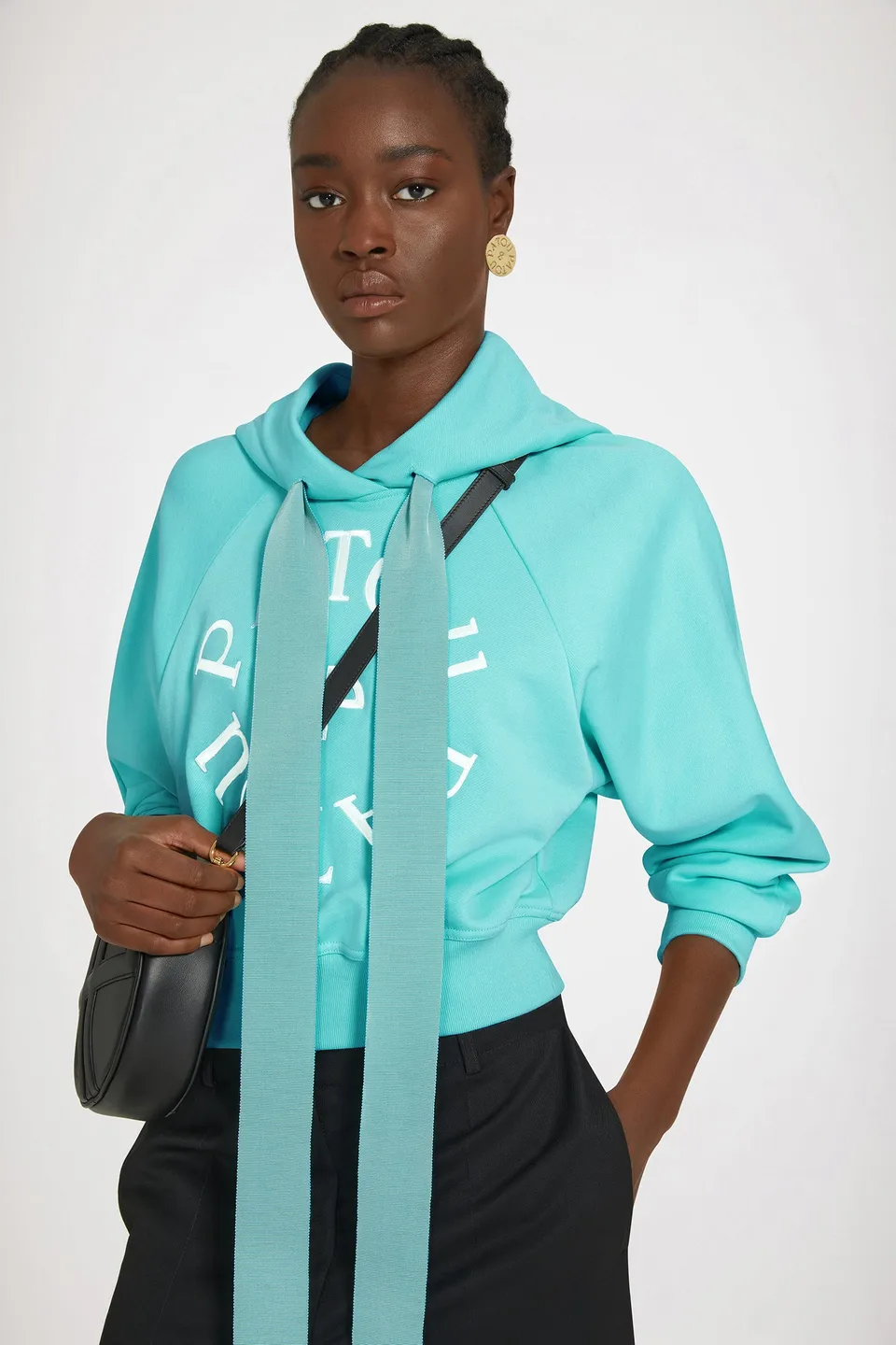 Patou JE069 hoodie sweat coton bio vert medaillon