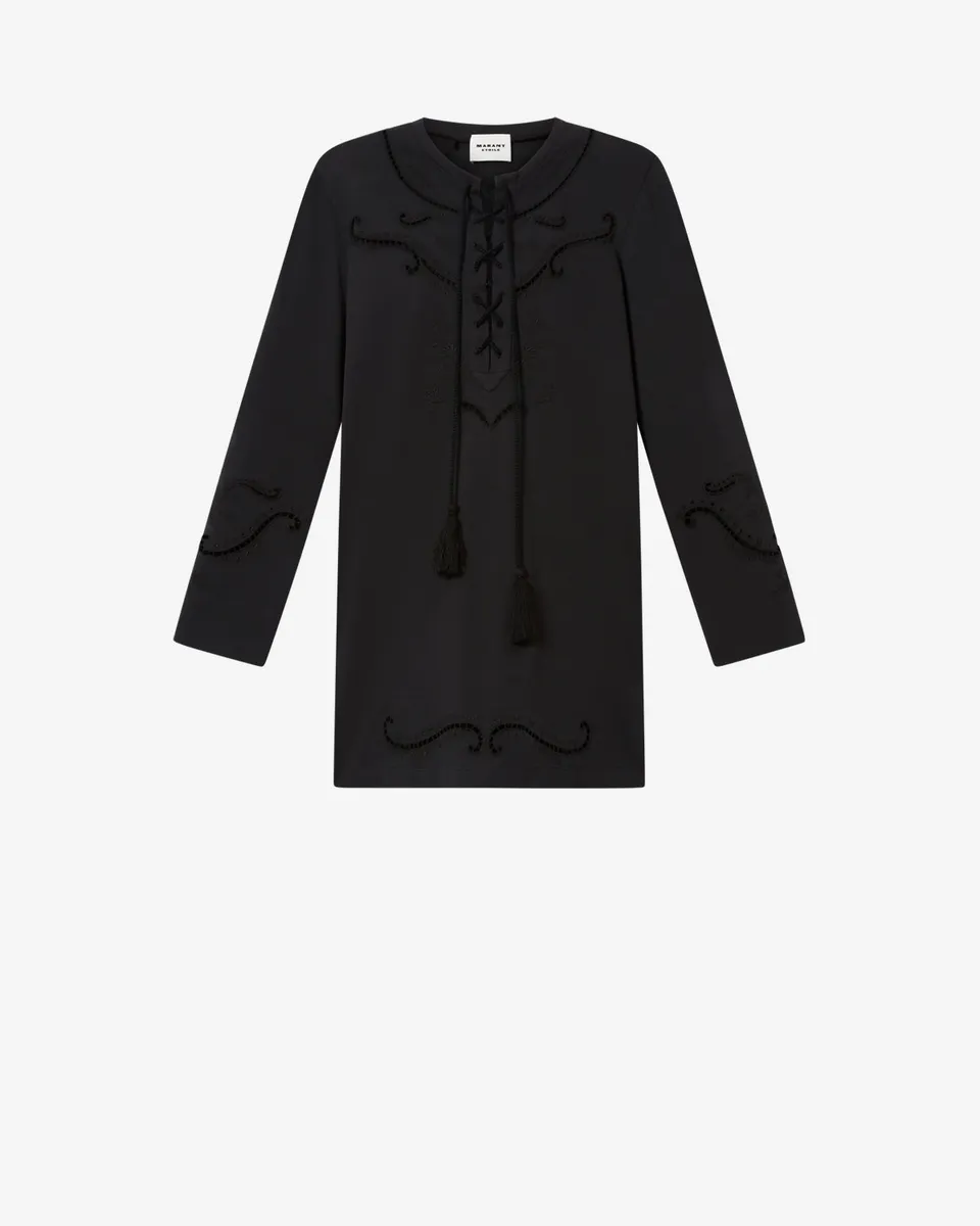 Isabel Marant Elka robe noir délavé jersey coton