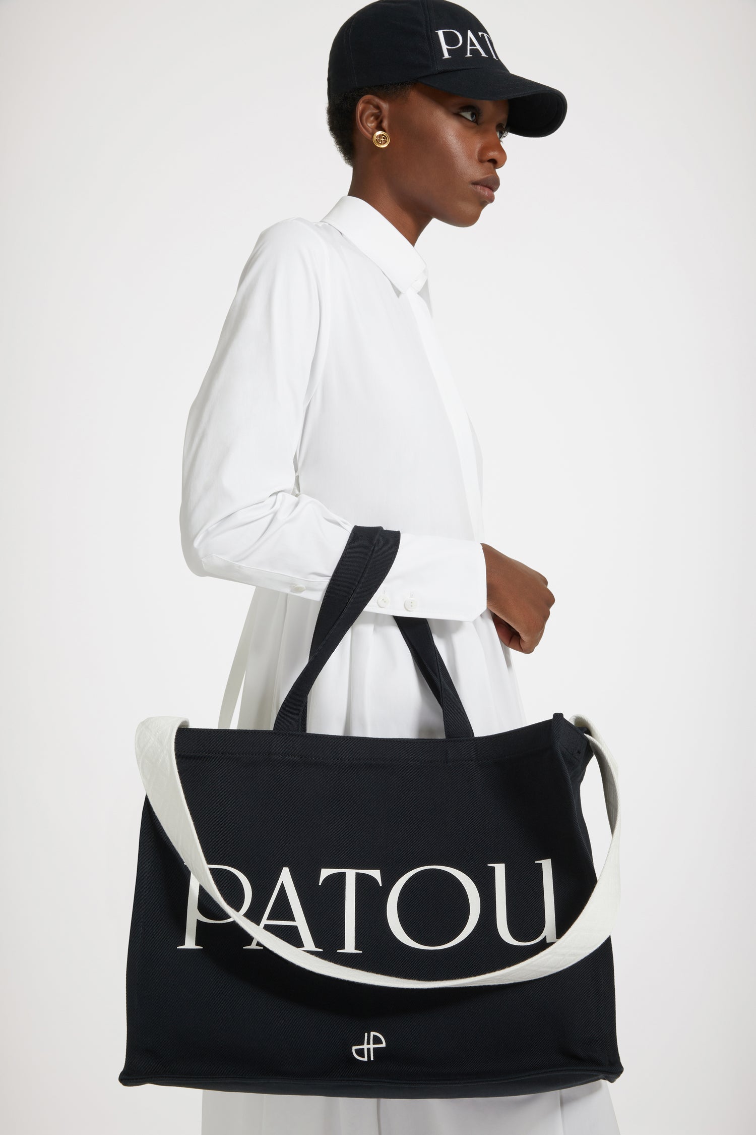 Patou P22AC0240076999B tote coton bio noir