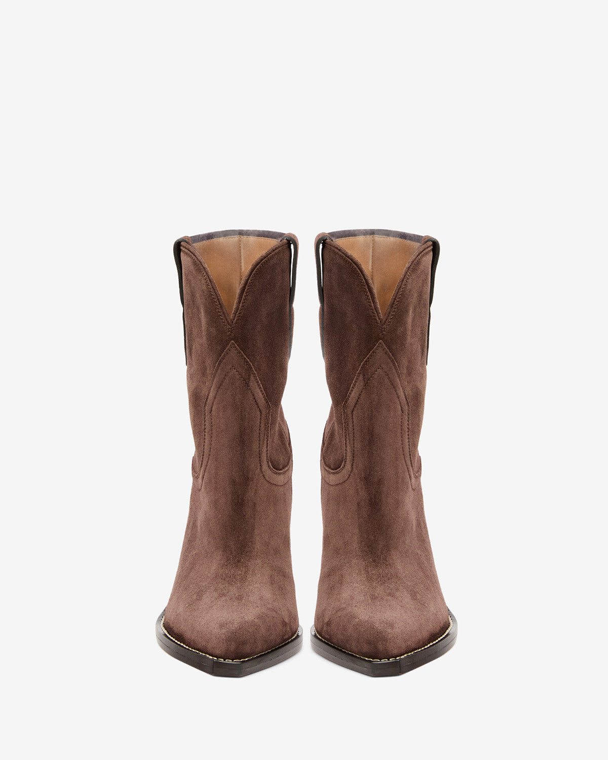 Isabel Marant Leyane bottes santiag cuir chocolat 9cm