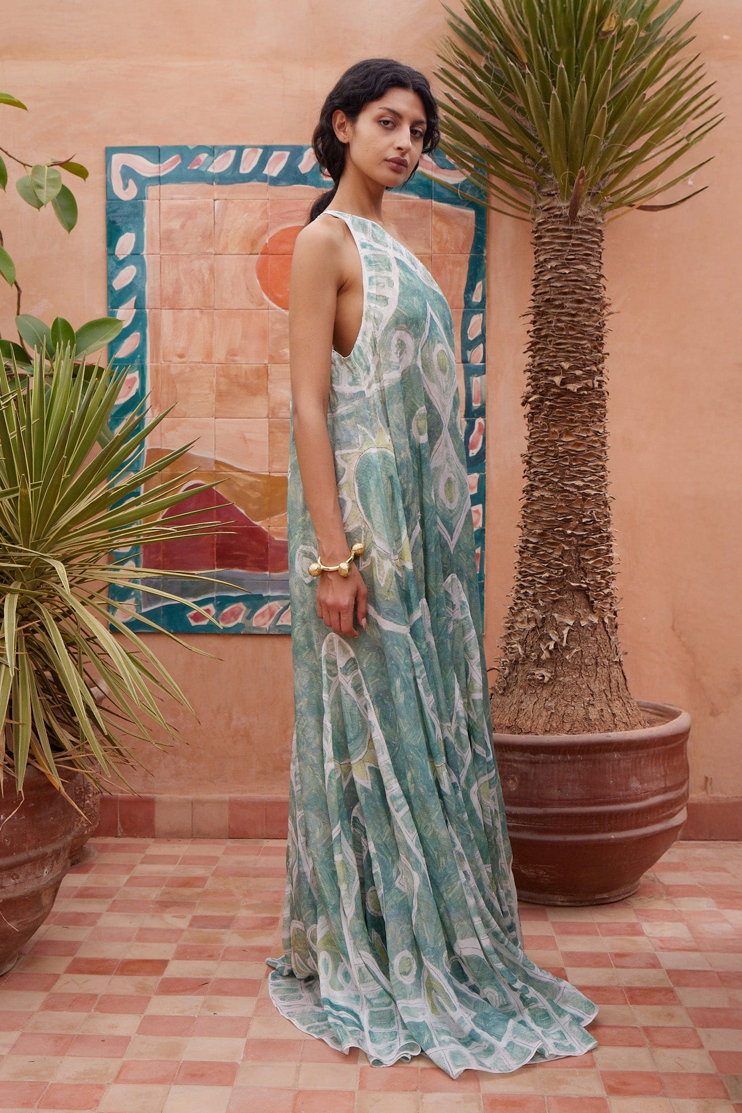 Alemaïs Samira Gown robe asymétrique ramie coton