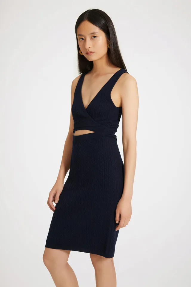 Patou KN121 Robe maille laine cachemire Total Eclipse