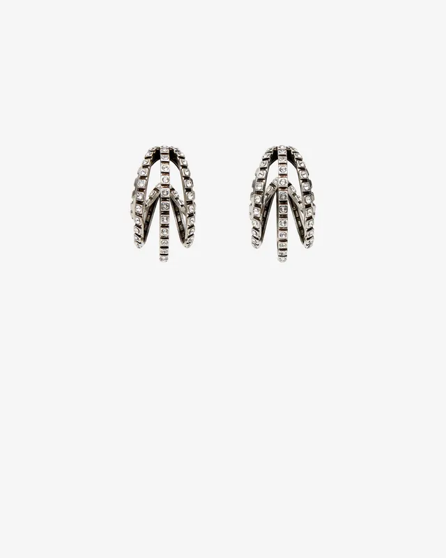 Isabel Marant Bijoux Mona boucles argenté strass
