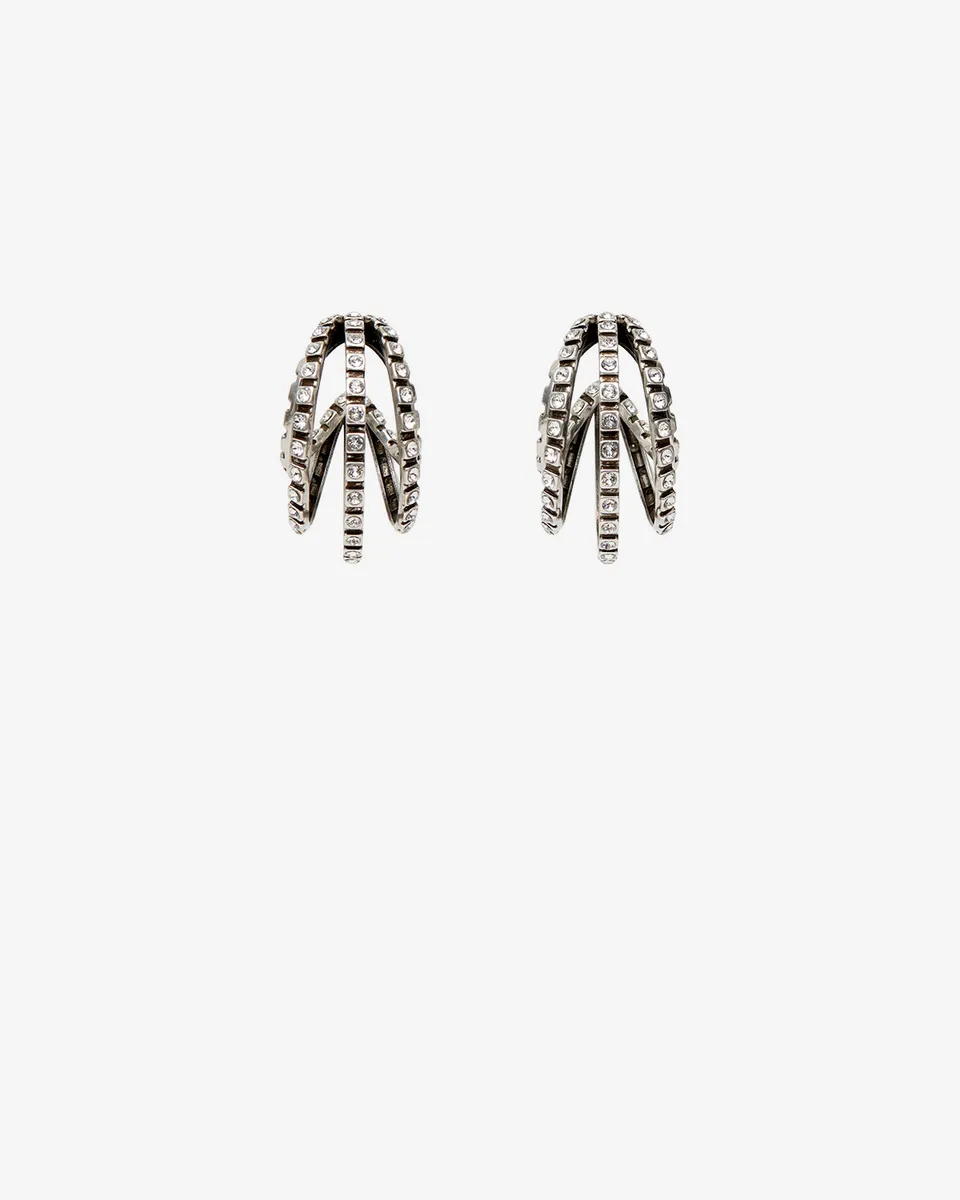 Isabel Marant Bijoux Mona boucles argenté strass