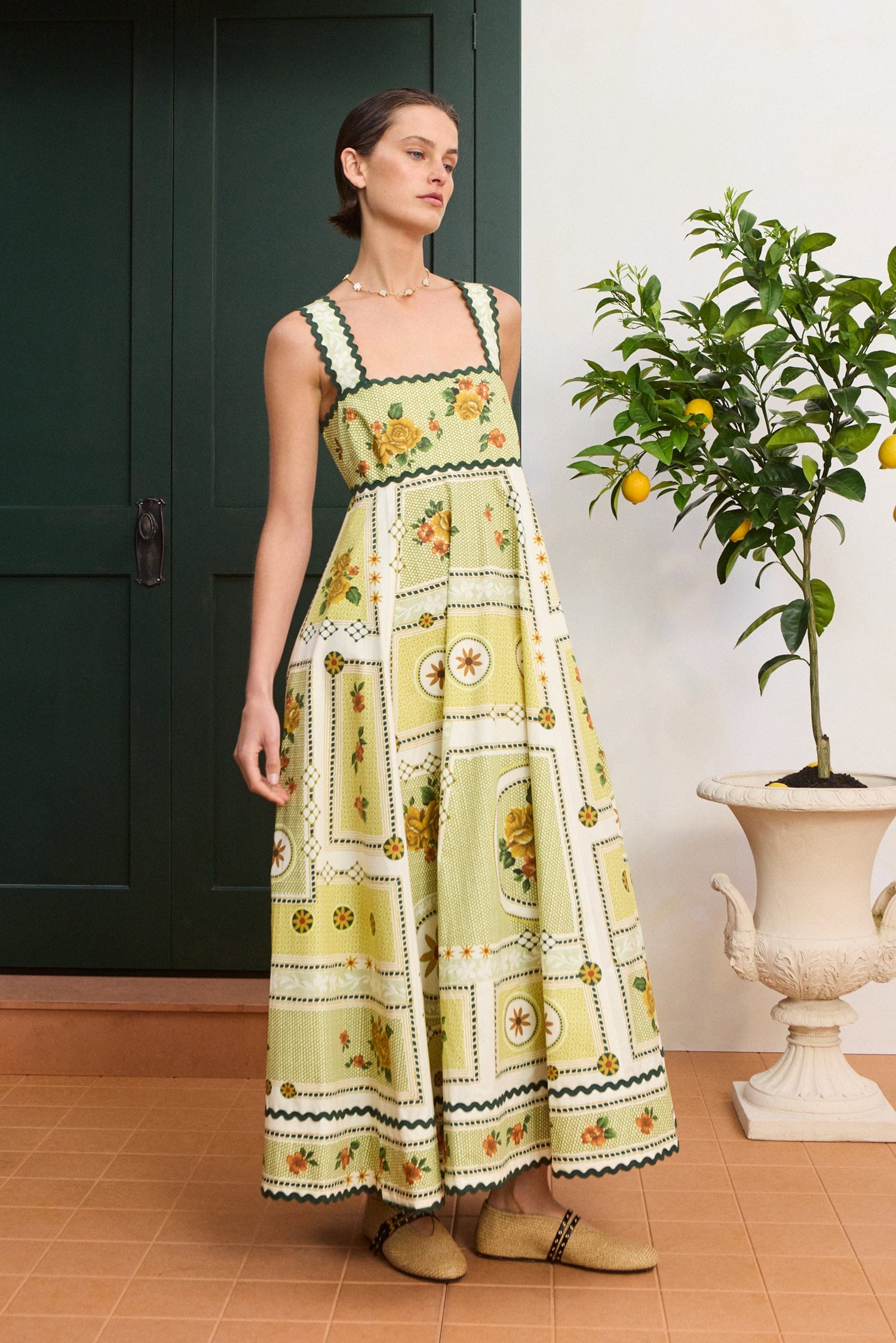 Alemaïs Dixie robe midi coton floral
