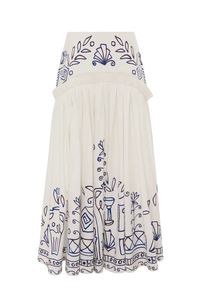 Alemaïs Leela jupe midi coton ajustée