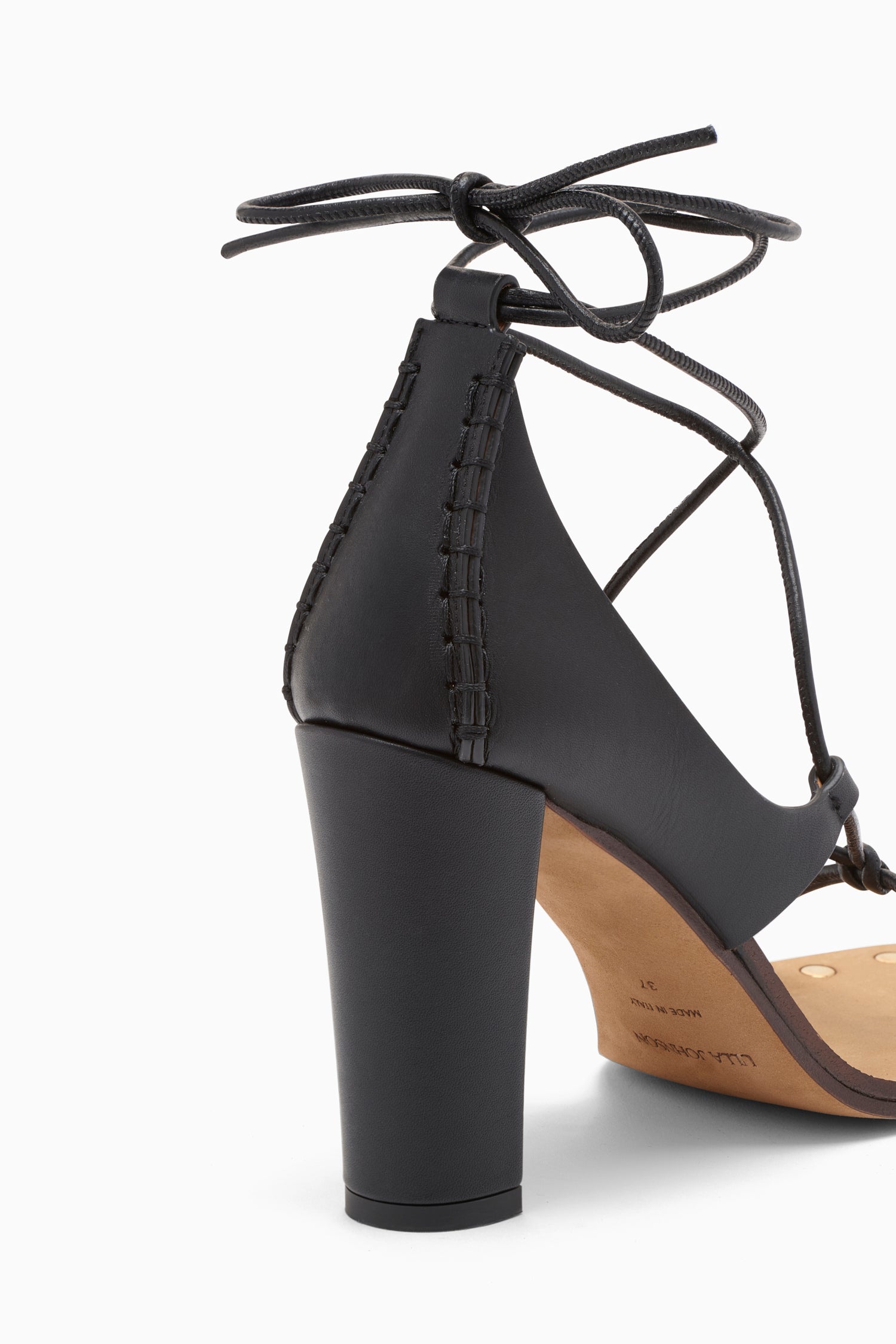 Ulla Johnson Aves Sandale Noir cuir talon 95 mm