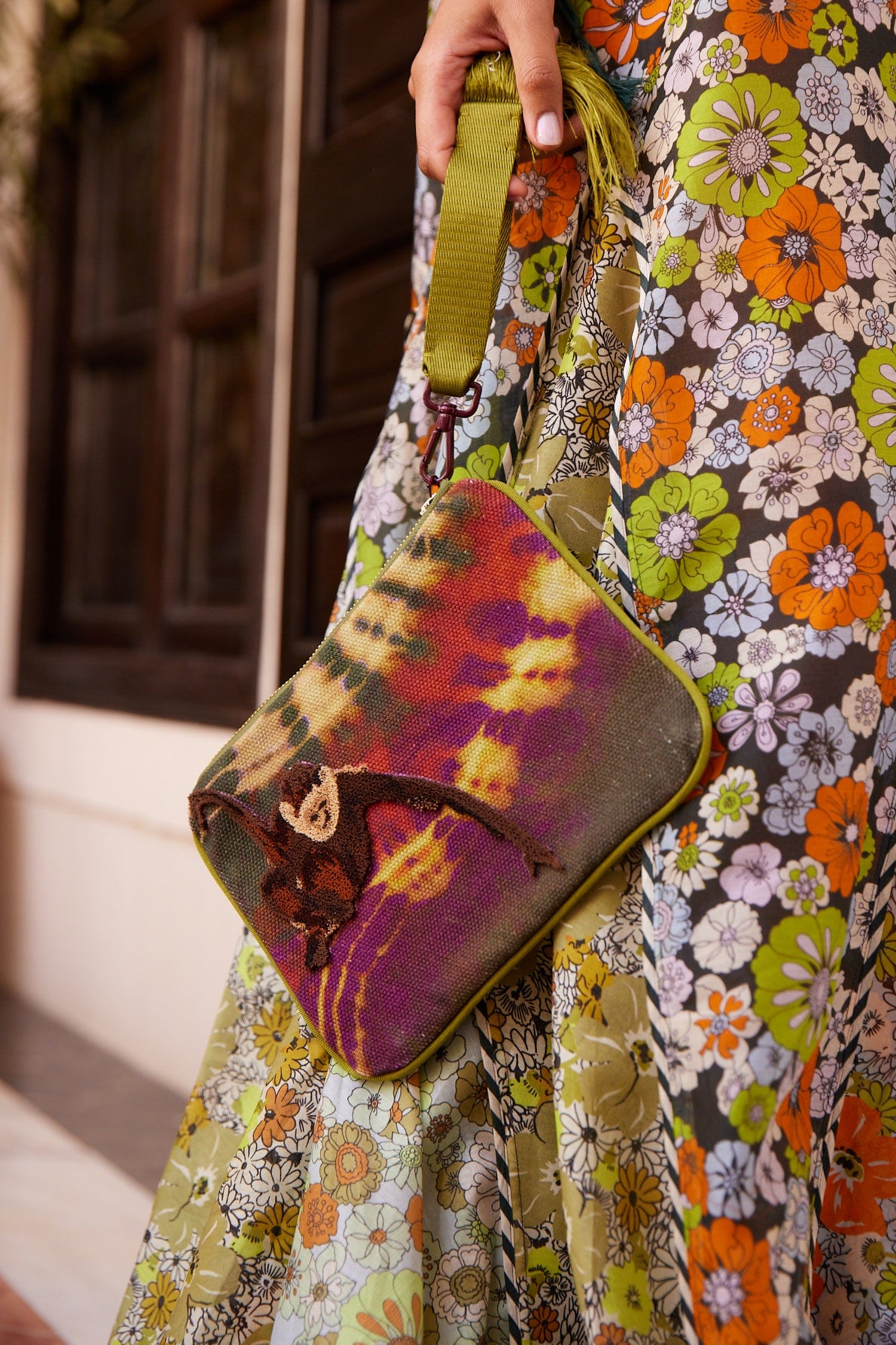 Alemaïs Safi pochette zippée toile kaki OS
