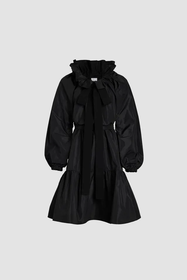 Patou DR158 robe faille recyclée noire col lavallière