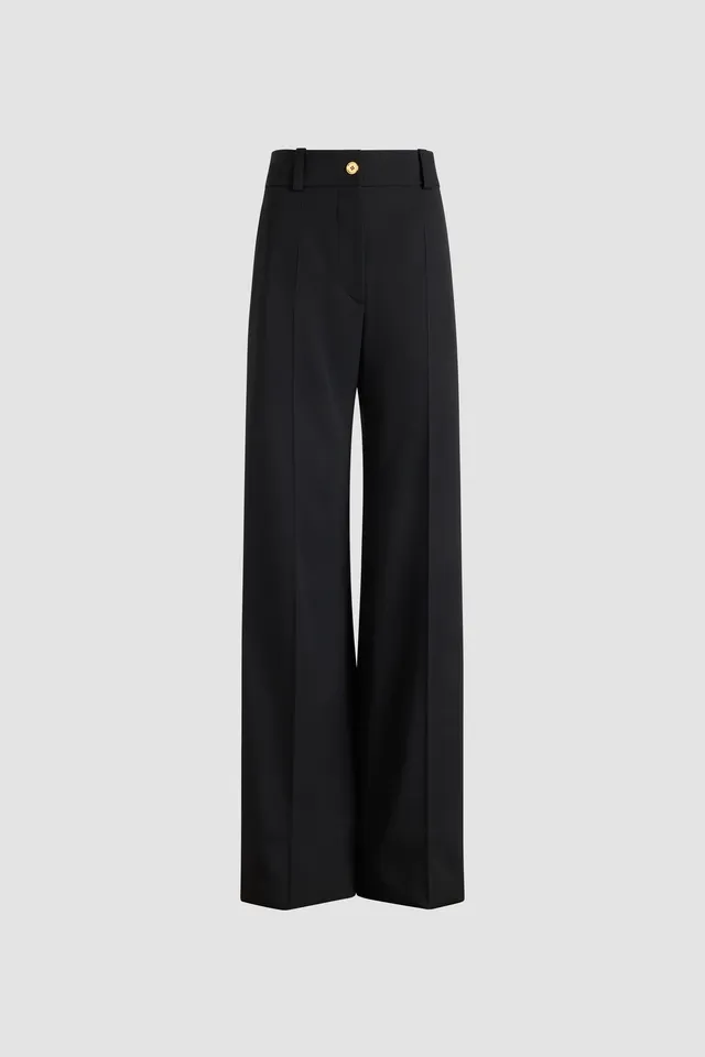 Patou TR054 pantalon évasé laine technique noir