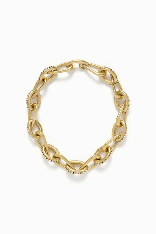 Ulla Johnson Chunky Teardrop collier laiton Brass pavé strass