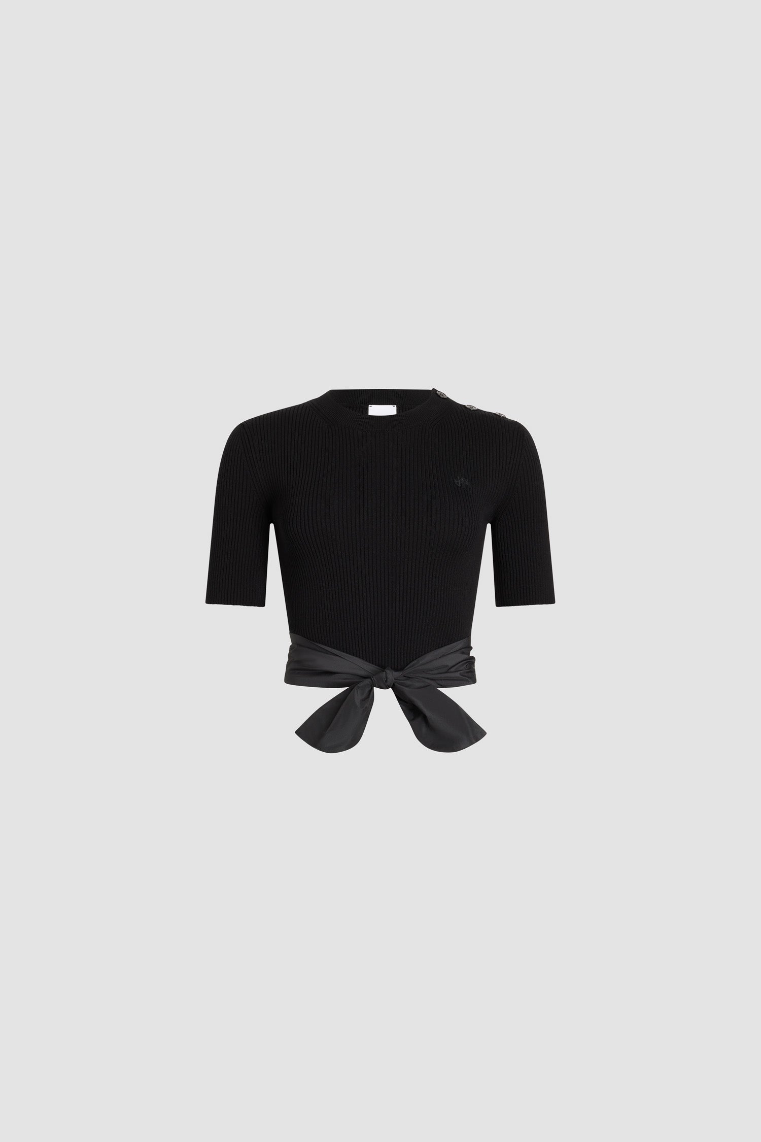Patou KN323 t-shirt coton bio noir à noeud