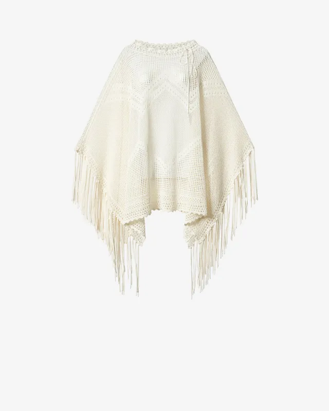 Isabel Marant Metilia cape écru crochet midi