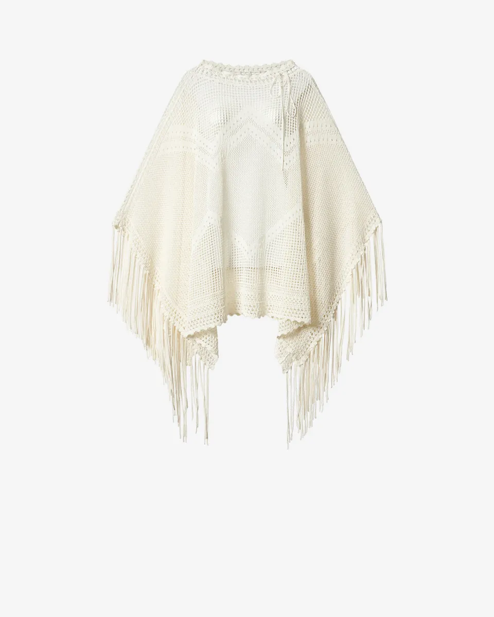 Isabel Marant Metilia cape écru crochet midi