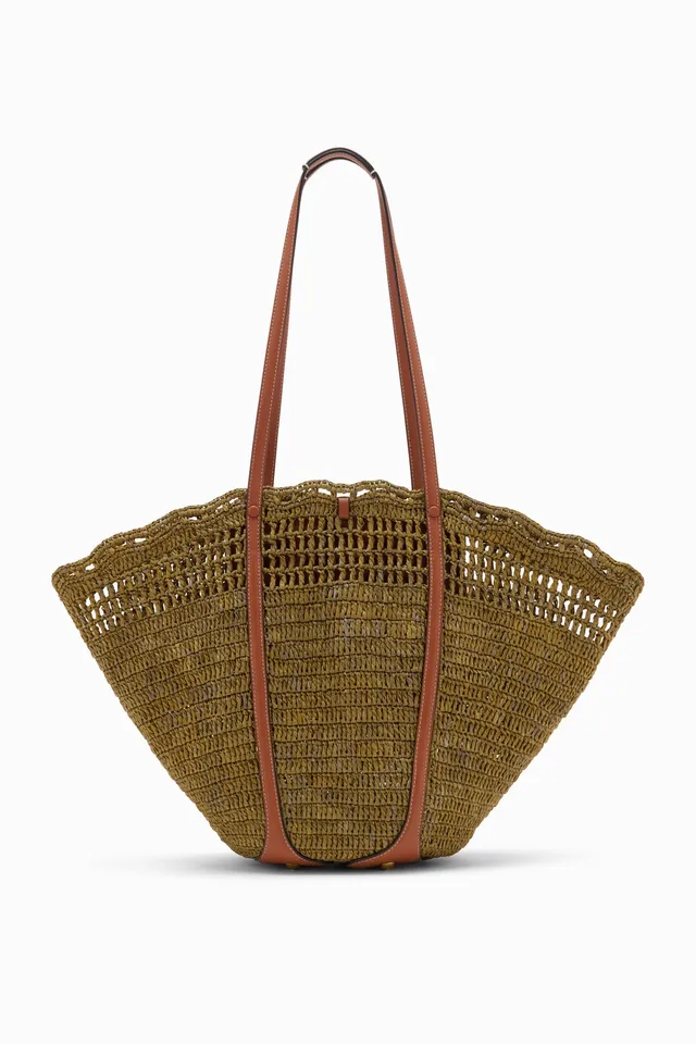 Ulla Johnson Marina PF261197 sac cabas raphia Olive