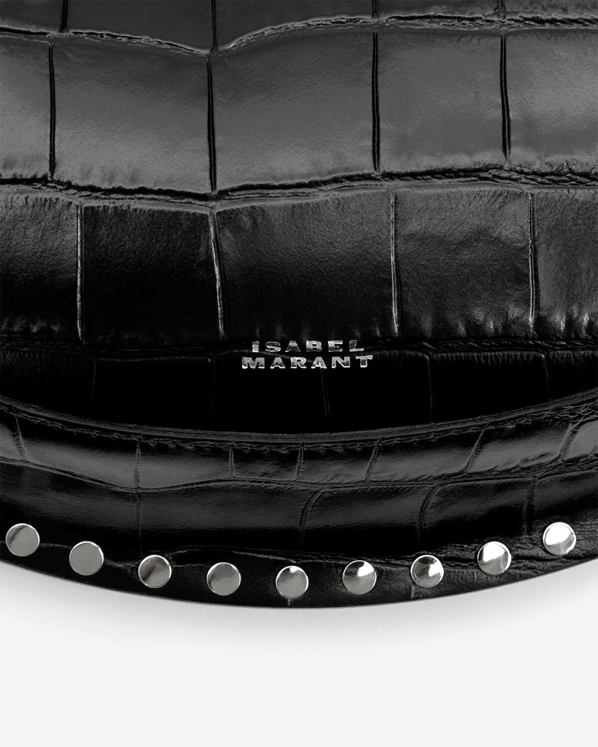Isabel Marant Oskan Moon sac cuir croco noir argenté