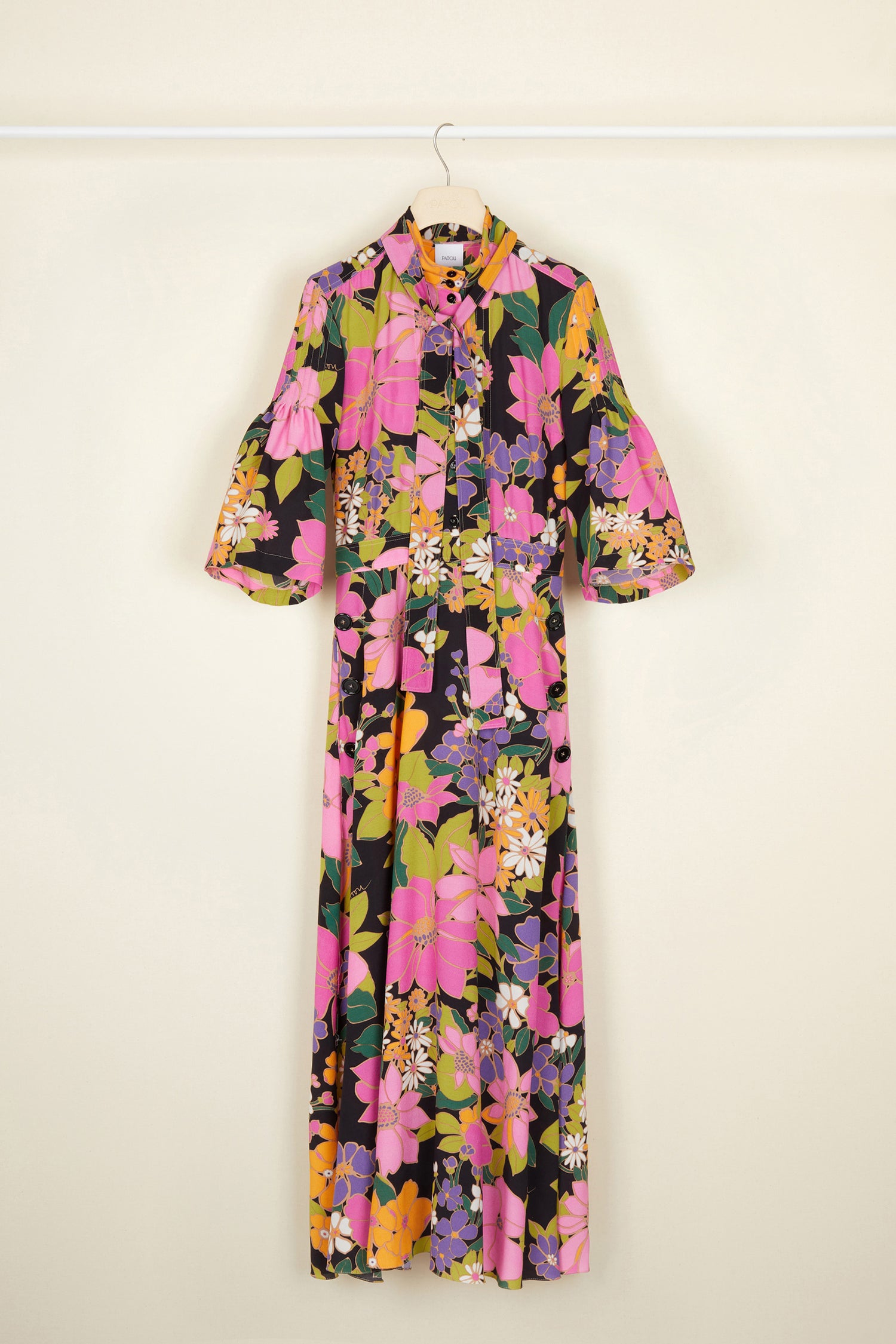 Patou DR055 robe midi viscose fleurs automne